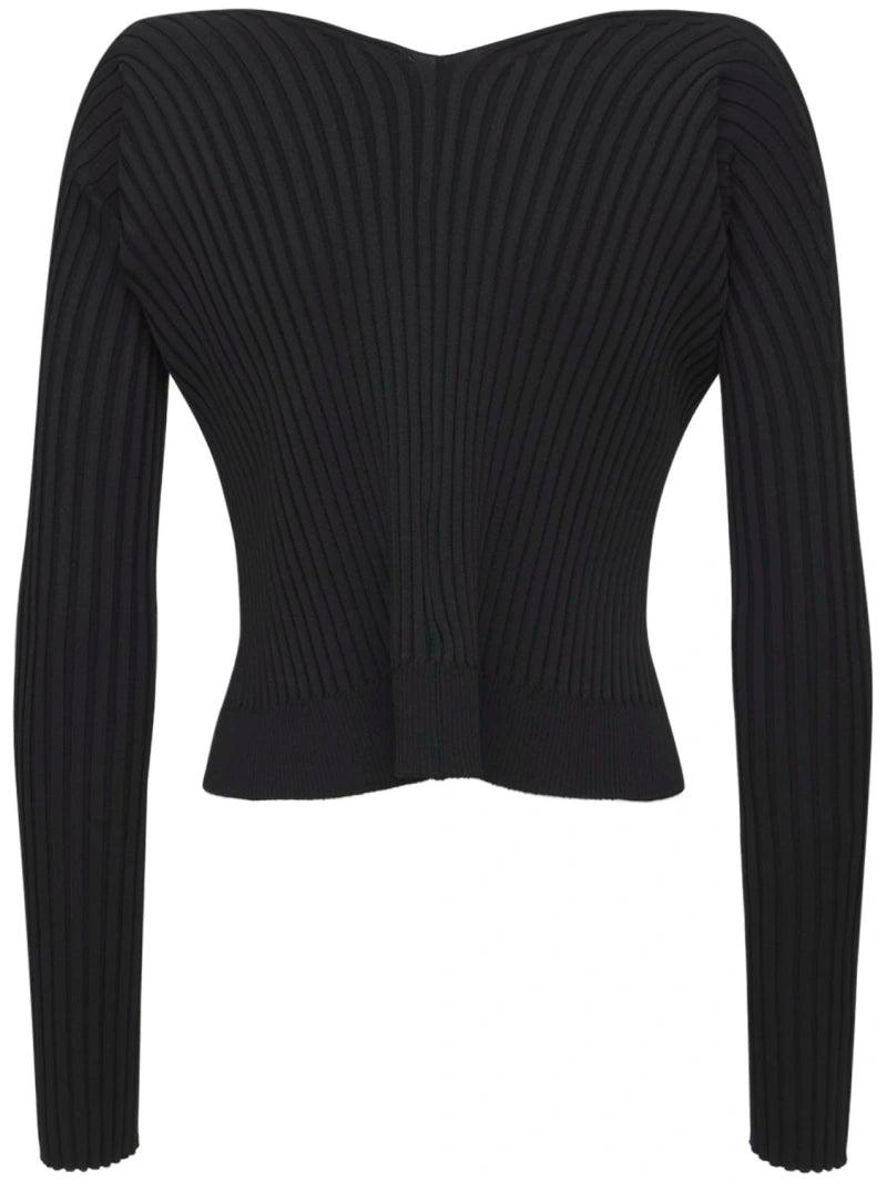 Jacquemus 'Le Maille Pralù' Long Sleeve Knit Top With Logo Size FR 38 Small - Retail Price 390€
