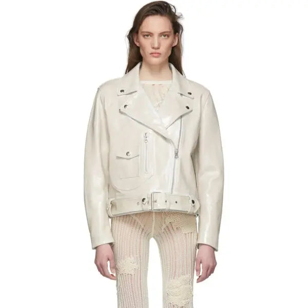 Acne Studios Off-White Biker Jacket Size Small Oversized