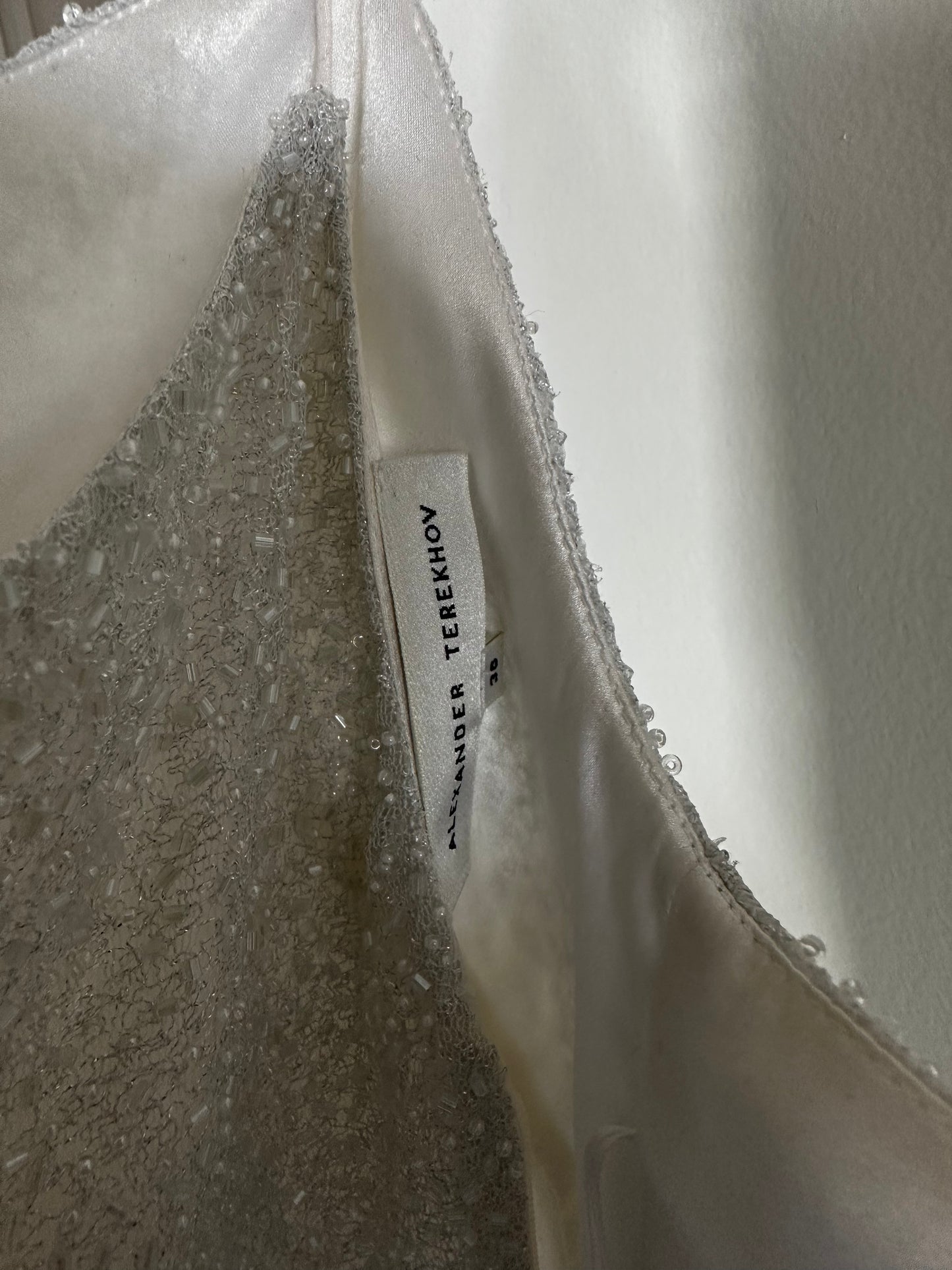 Alexander Terekhov Silver Beaded Mini Dress Size FR 38