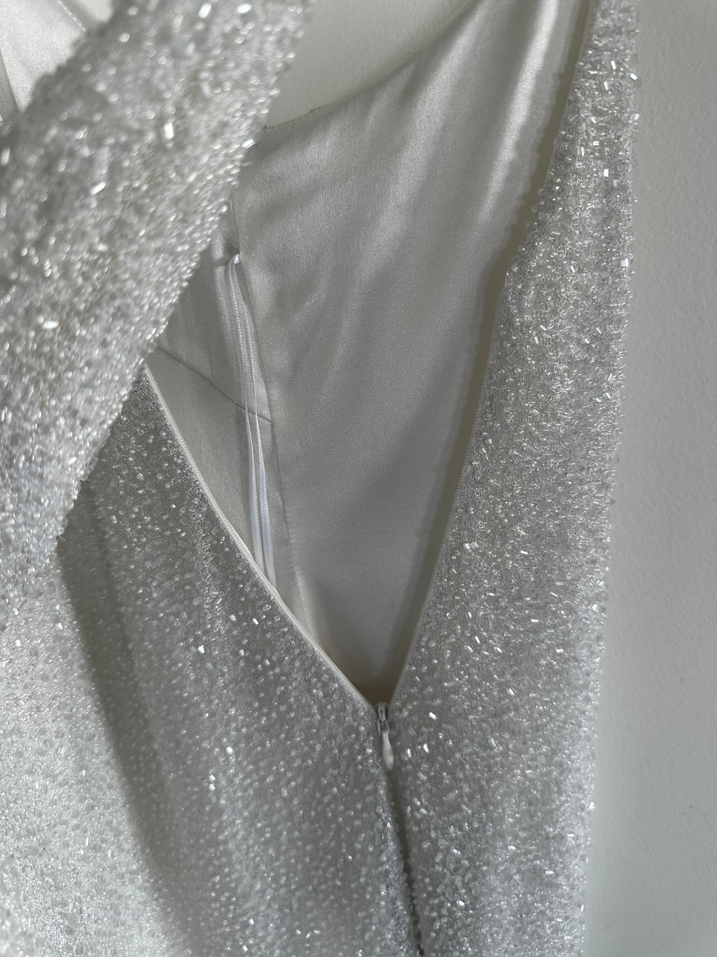 Alexander Terekhov Silver Beaded Mini Dress Size FR 38