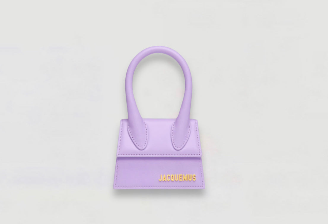 Jacquemues Lilac Leather Le Chiquito Bag Gold Hardware