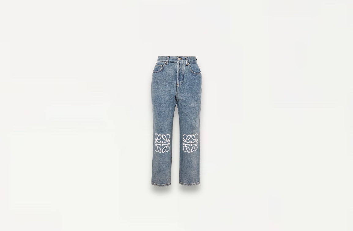 Loewe Anagram Cropped Denim Jeans Retail Size FR 34 - Retail Price 780€