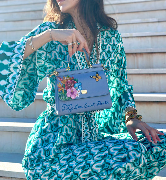 Dolce & Gabbana x St Barth Limited Edition Baby Blue Sicily Bag
