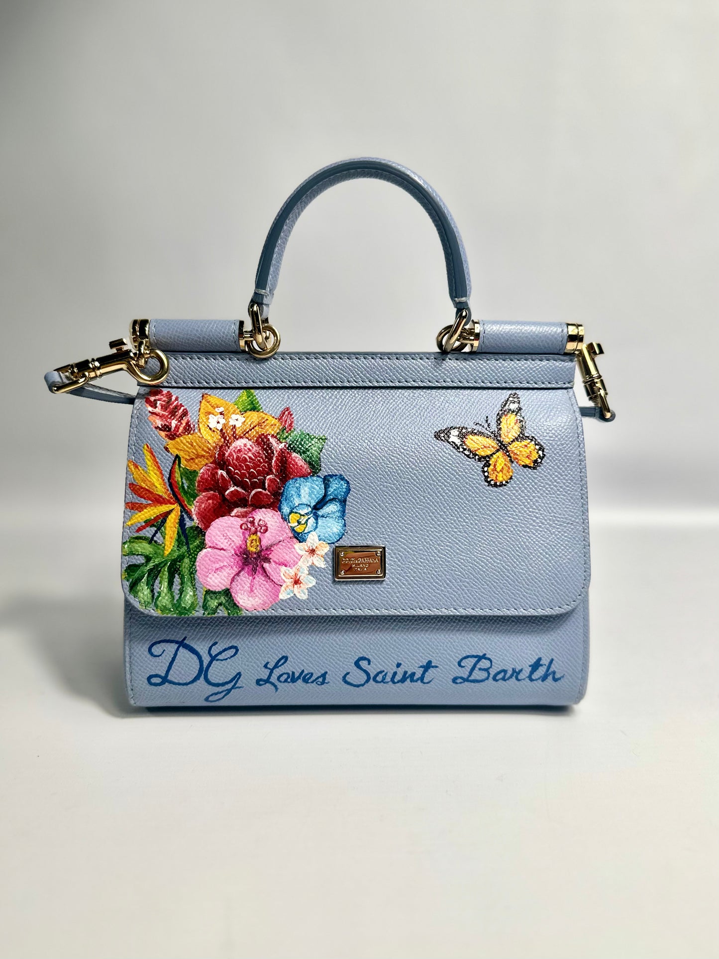 Dolce & Gabbana x St Barth Limited Edition Baby Blue Sicily Bag