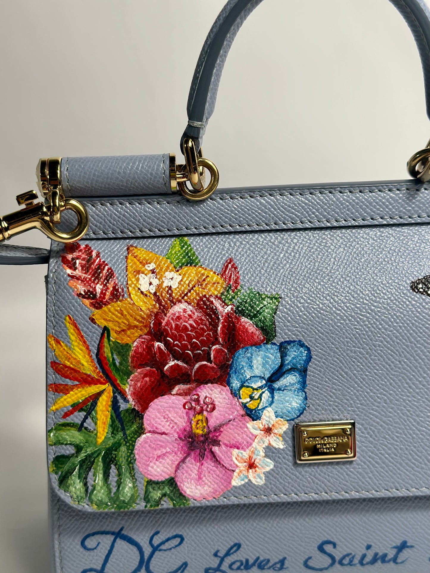 Dolce & Gabbana x St Barth Limited Edition Baby Blue Sicily Bag