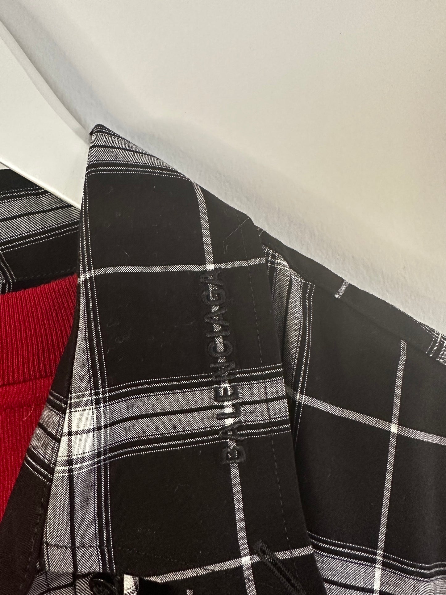 Balenciaga Ripped Long Sleeve Checked Button-up Shirt Size FR 36