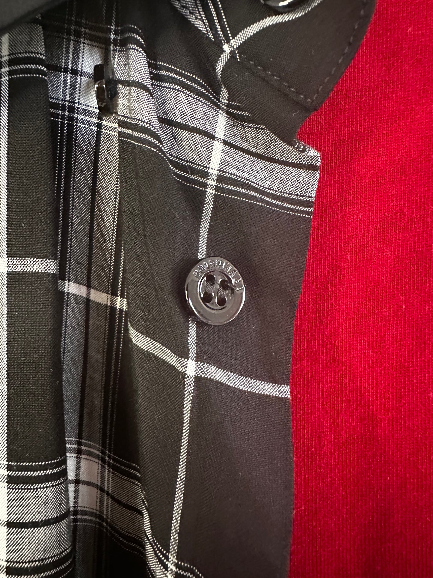 Balenciaga Ripped Long Sleeve Checked Button-up Shirt Size FR 36