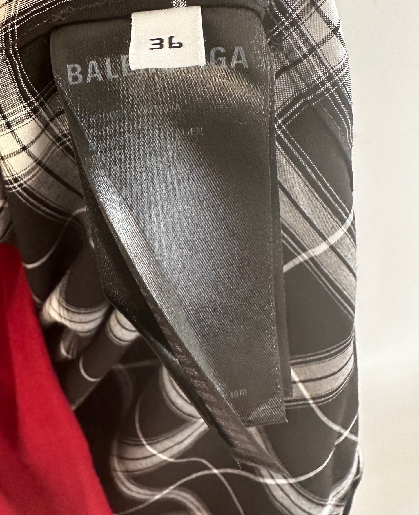 Balenciaga Ripped Long Sleeve Checked Button-up Shirt Size FR 36