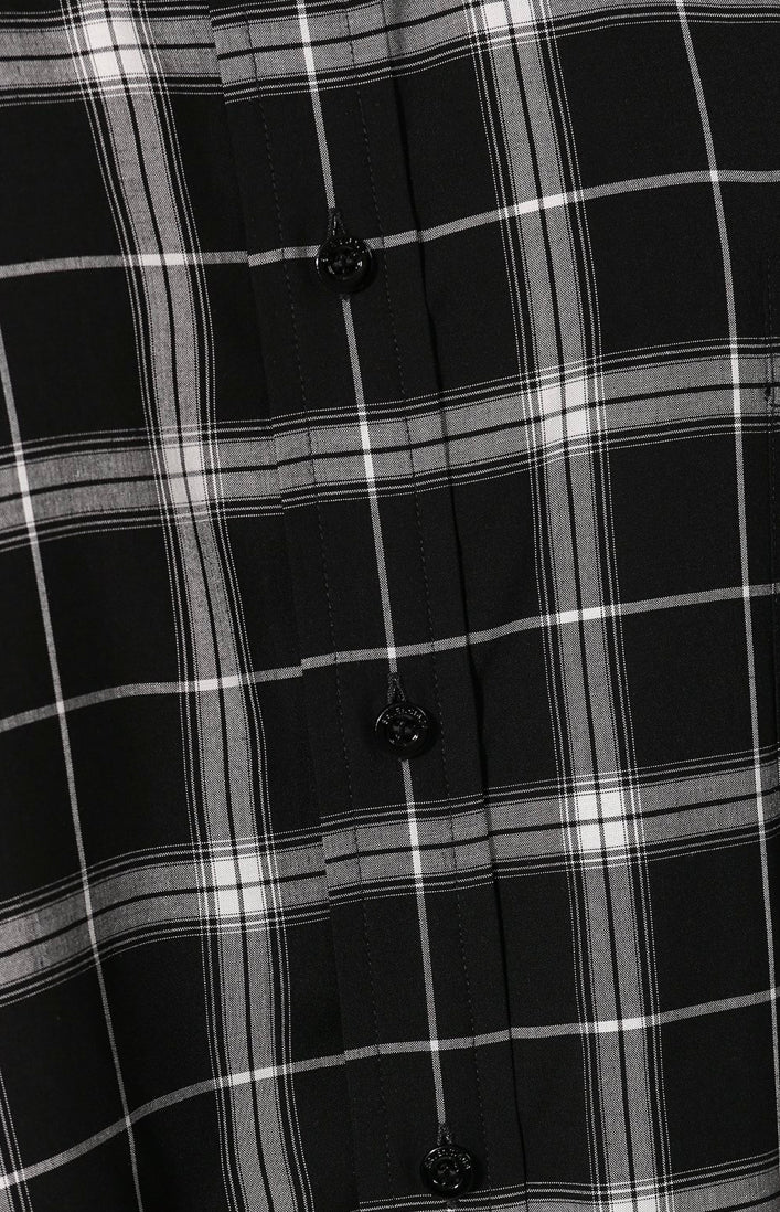 Balenciaga Ripped Long Sleeve Checked Button-up Shirt Size FR 36