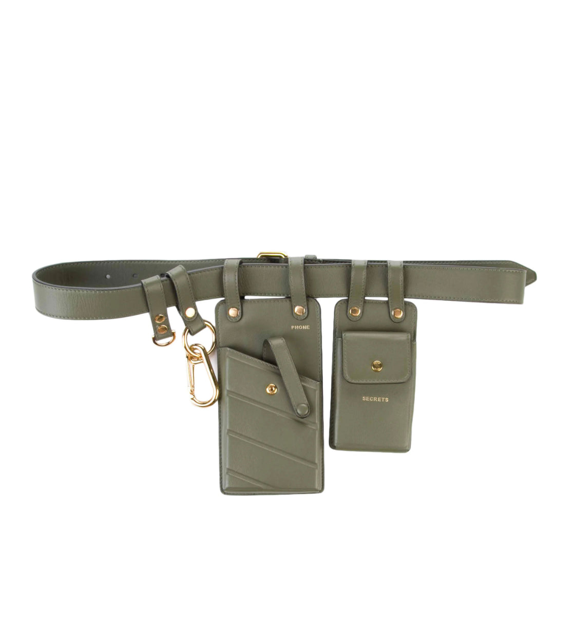 Fendi Multi-Accessory Leather Belt in Army Green 85cm