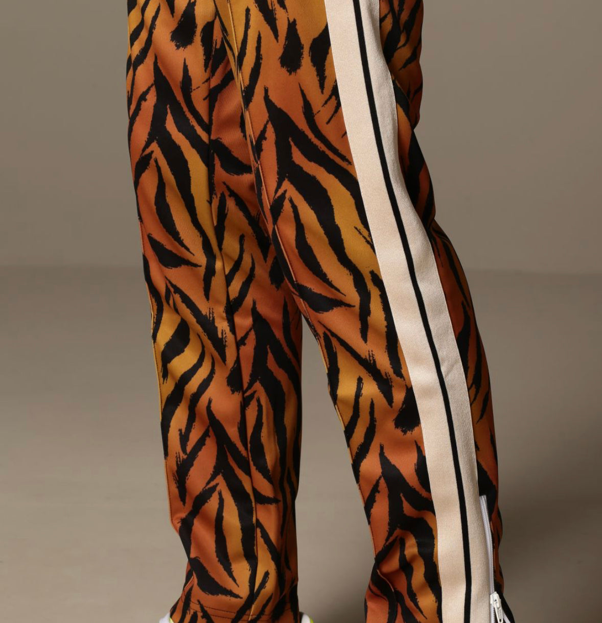 Palm Angels Tiger Motif Jogger Pants Size Small Burnt Orange Colour