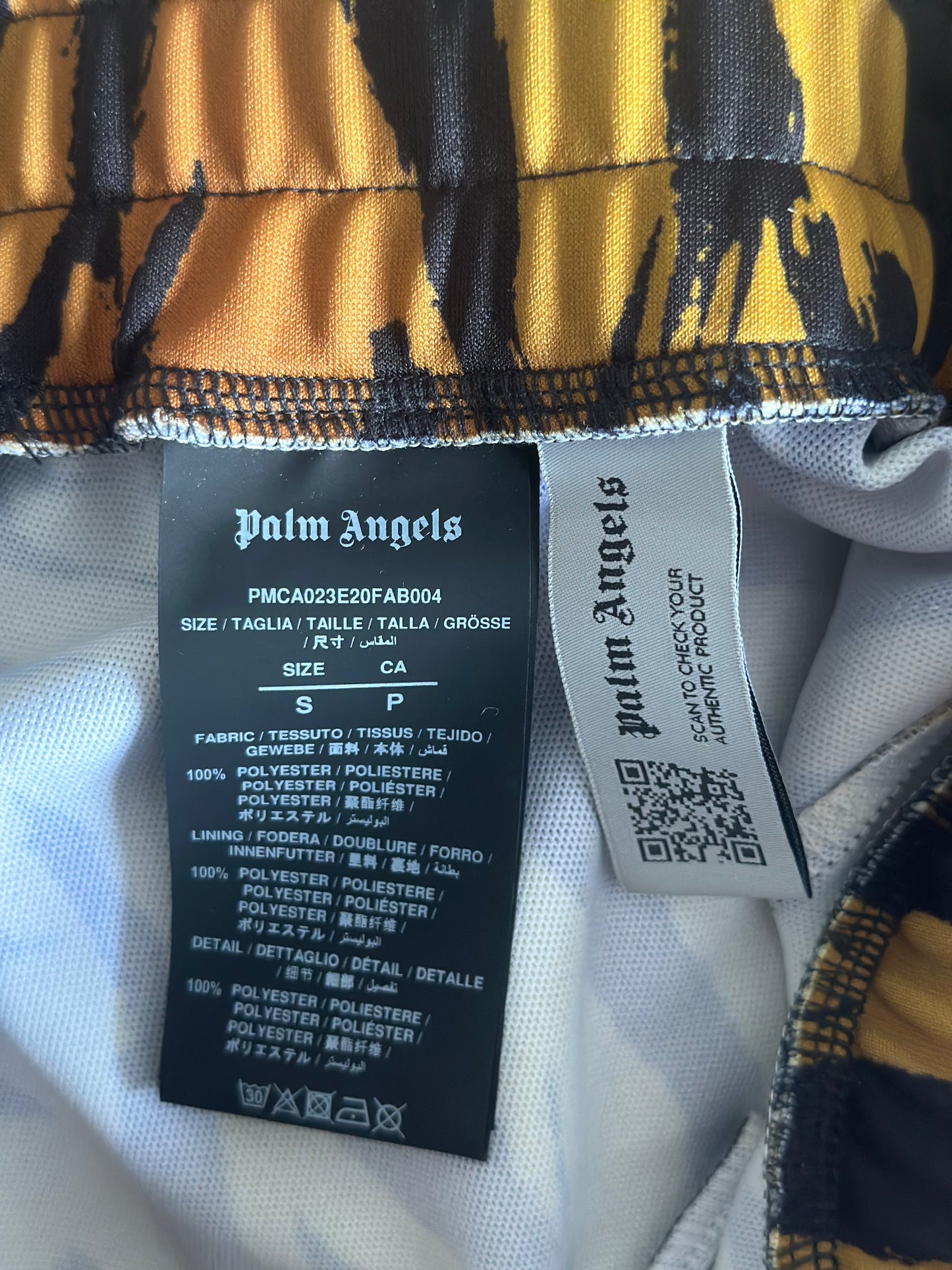 Palm Angels Tiger Motif Jogger Pants Size Small Burnt Orange Colour