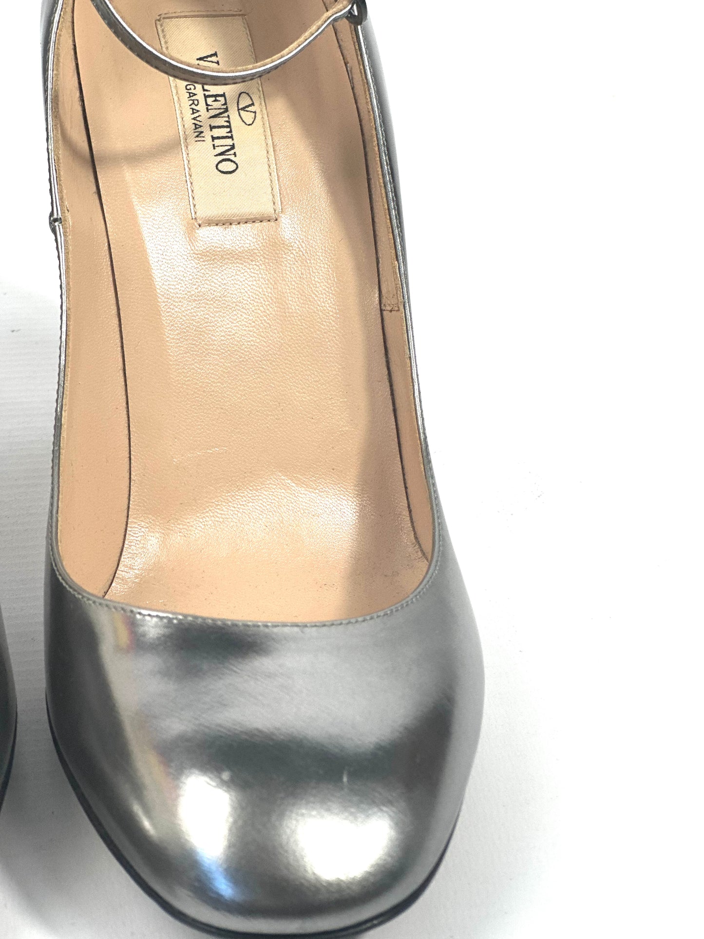 Valentino Garavani Metallic Block Heels Size Europe 39