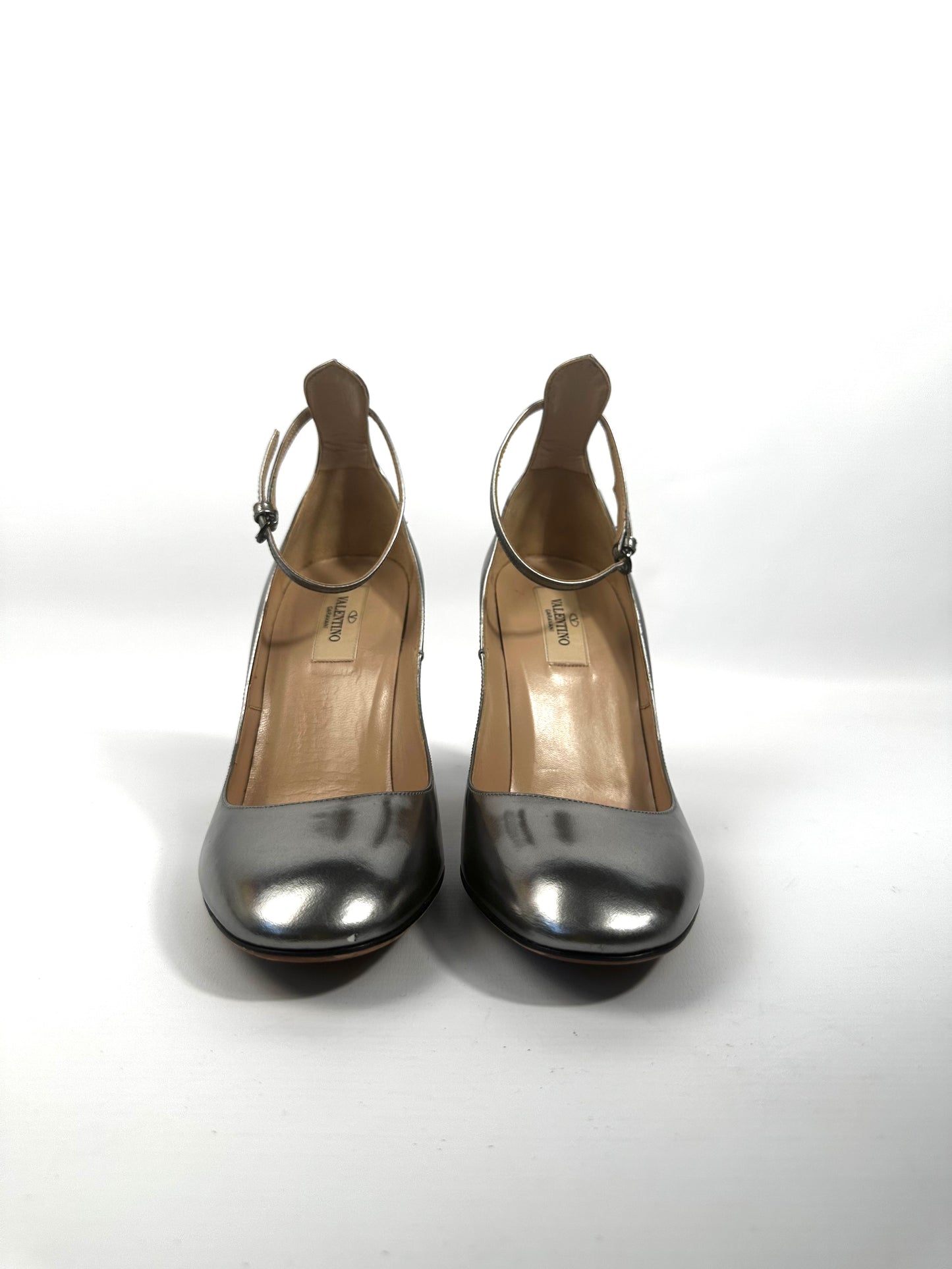 Valentino Garavani Metallic Block Heels Size Europe 39