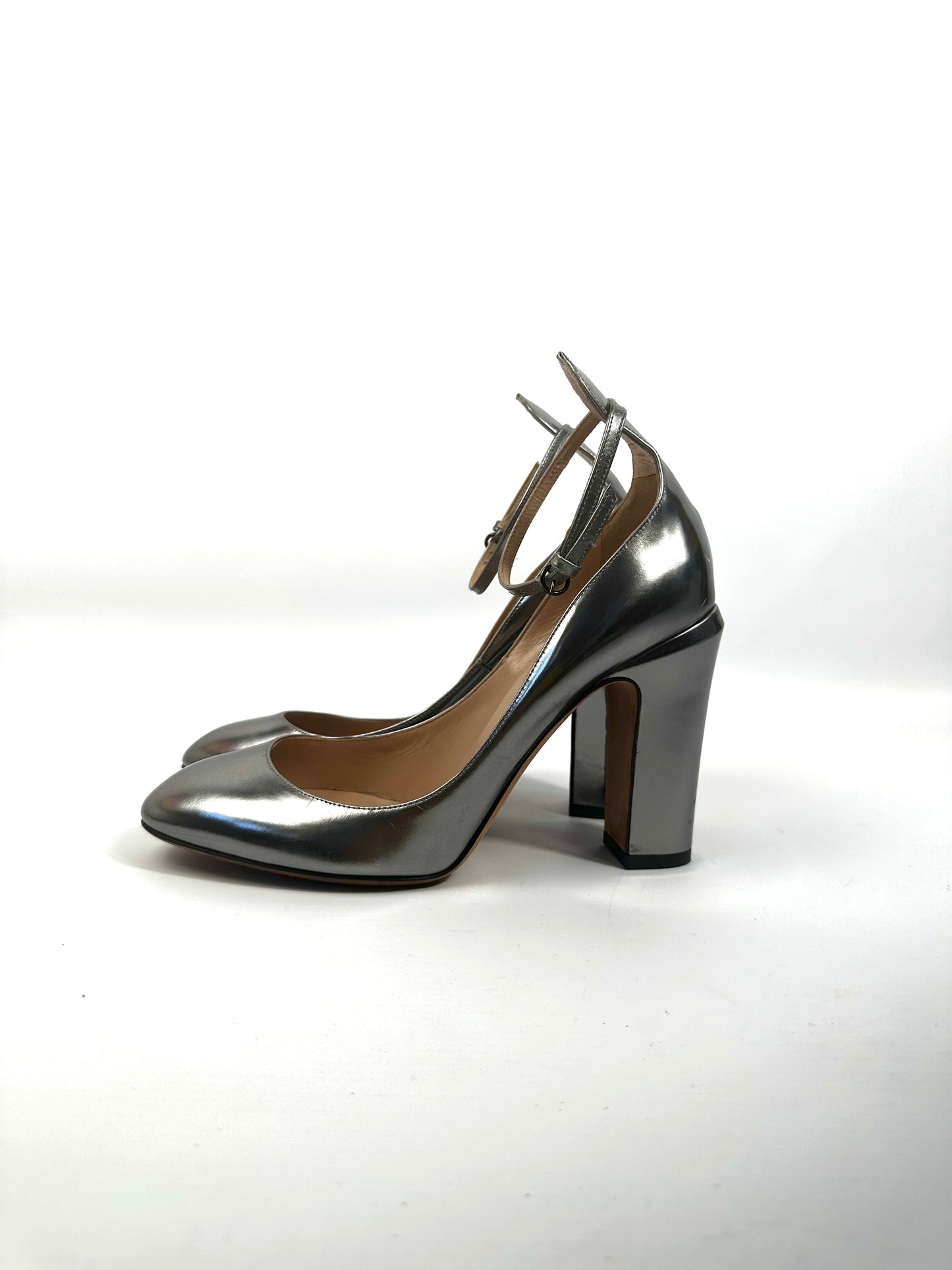 Valentino Garavani Metallic Block Heels Size Europe 39