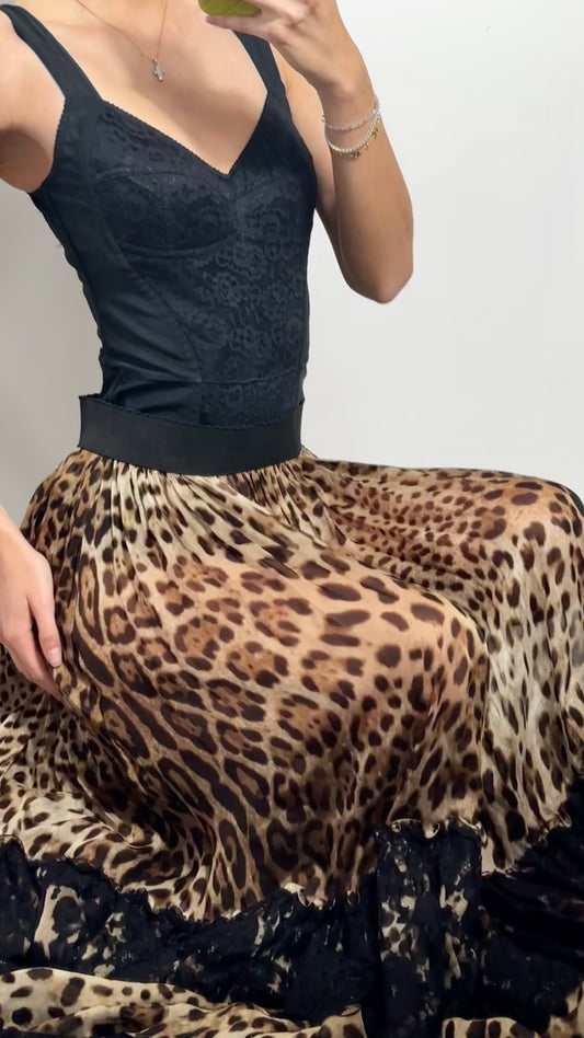 Dolce & Gabbana Leopard Skirt And Corset Set Size FR 36 Medium