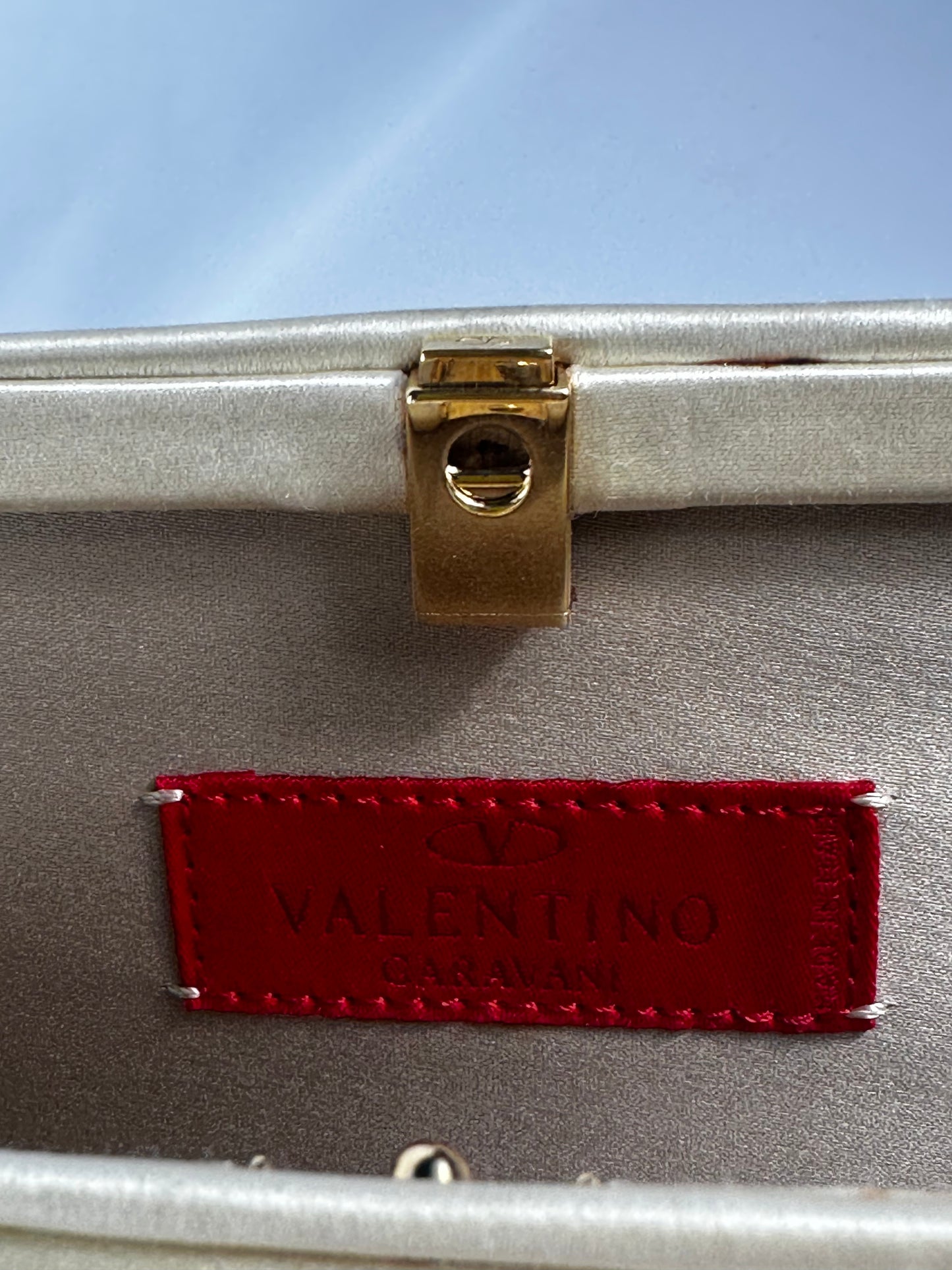 Valentino Garavani Vintage Silk Clutch With Crystals