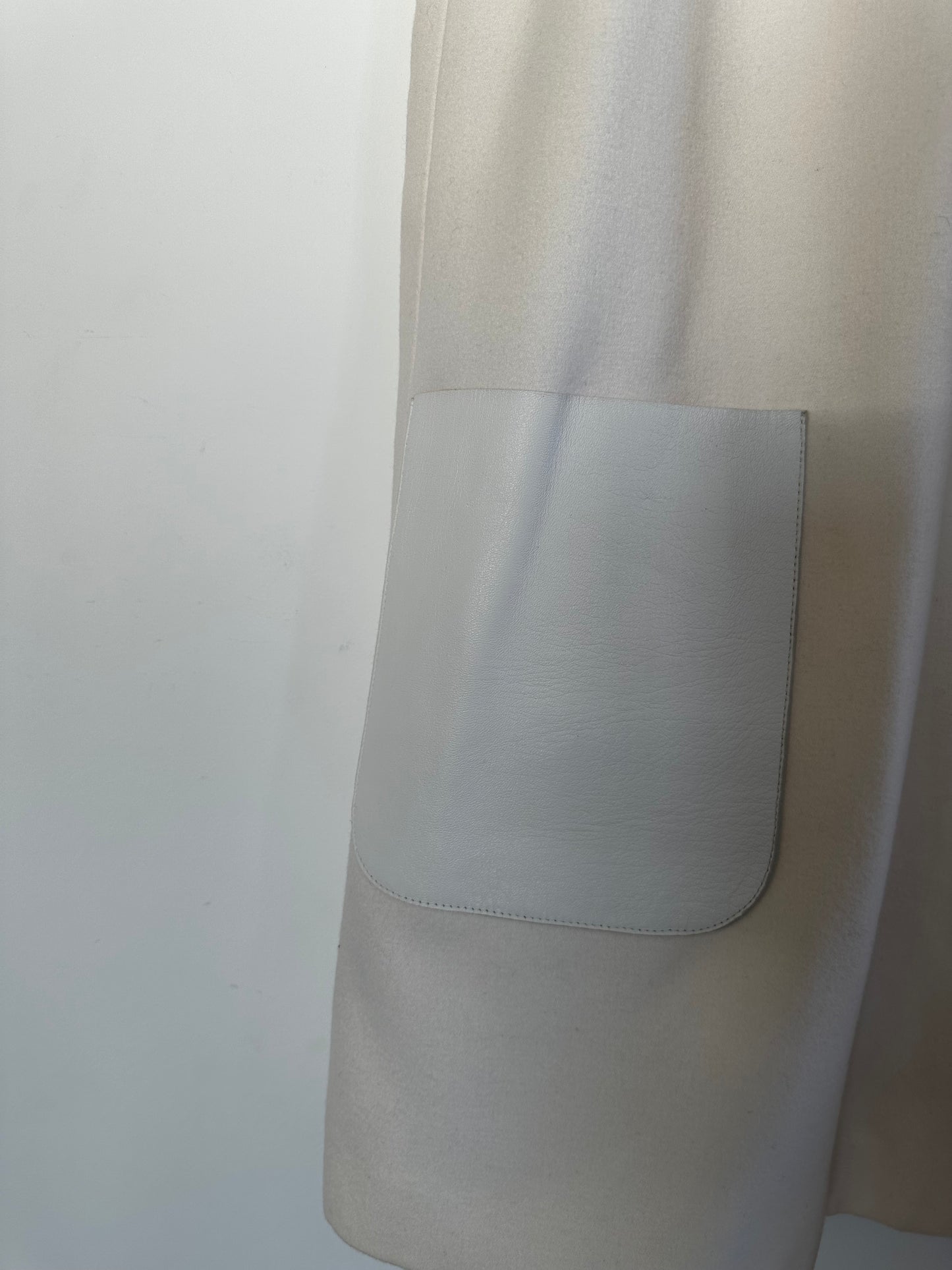 Fendi Wool Cream Dress With Leather Pockets Size IT 38