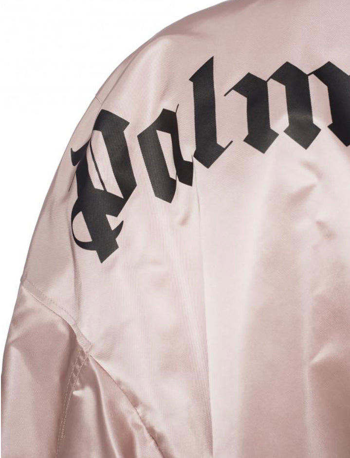 Palm Angels Blush Pink Oversized Bomber Jacket With Logo Size XXS