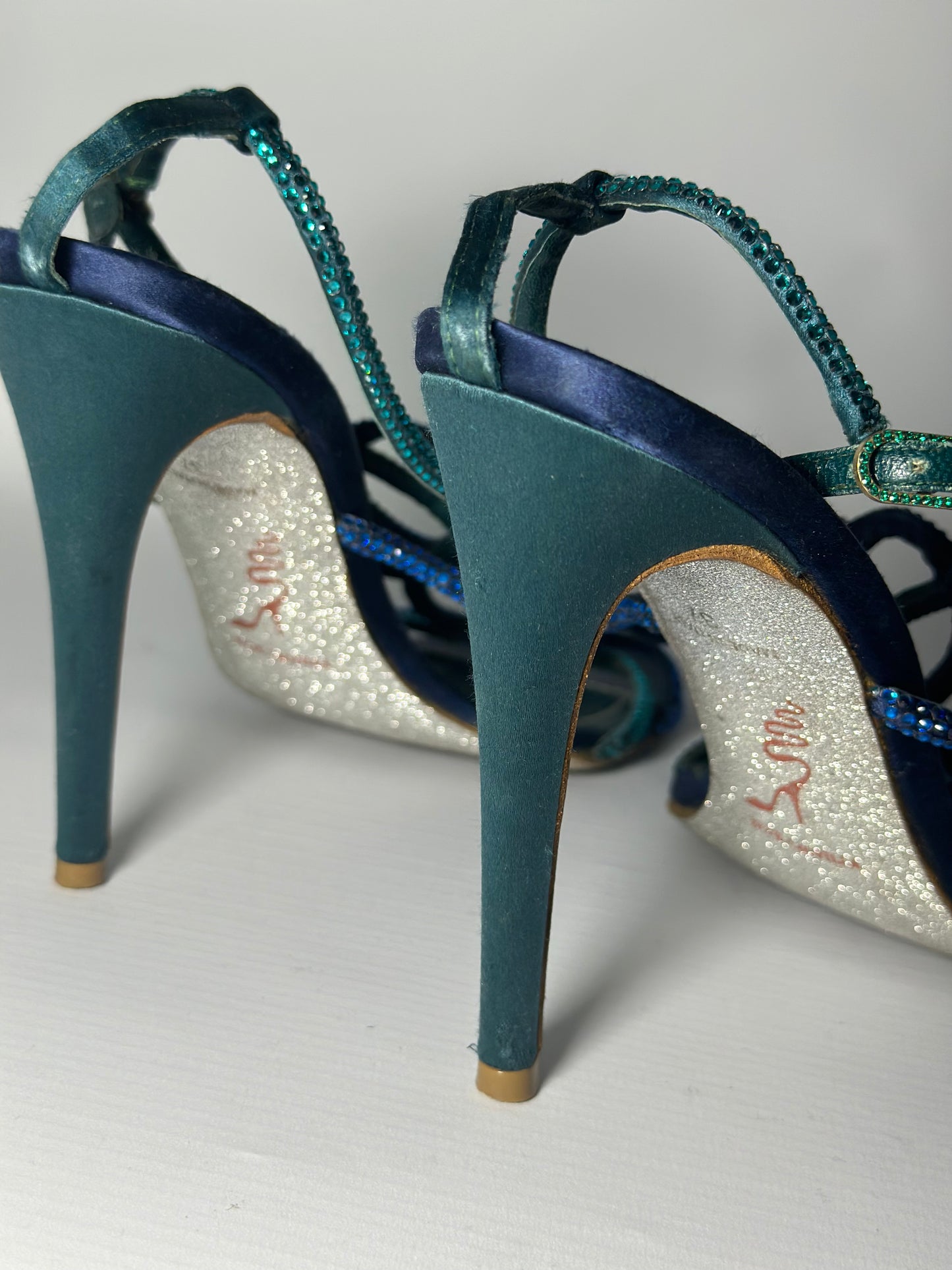 Rene Caovilla Blue Crystal Heels Size 37- Retail Price 650€