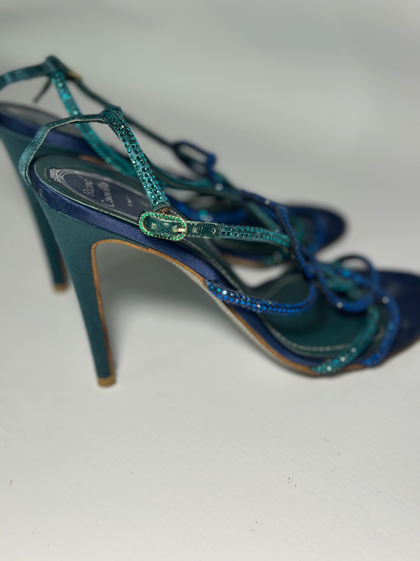 Rene Caovilla Blue Crystal Heels Size 37- Retail Price 650€