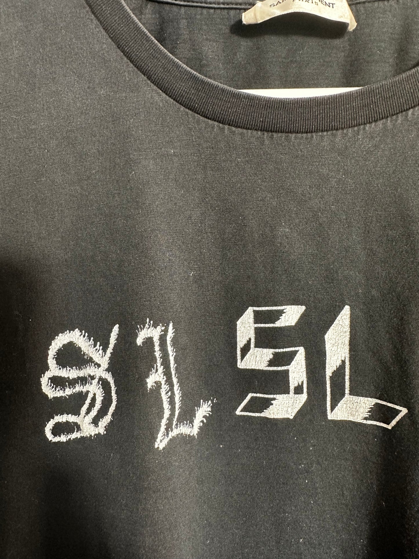 Saint Laurent Black Logo T-Shirt Size Small