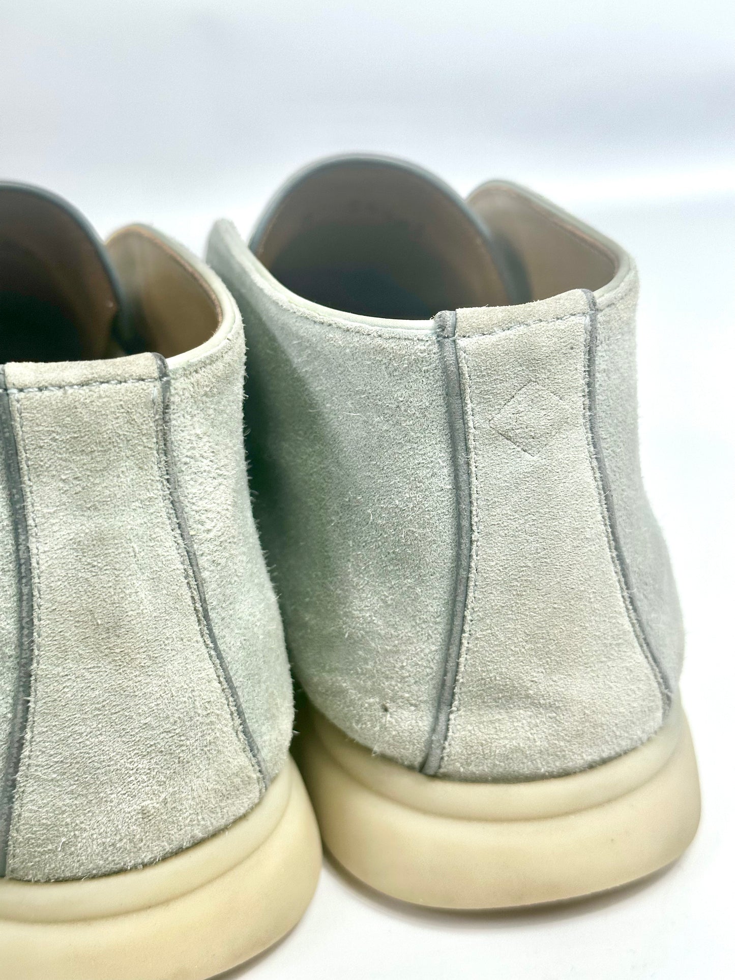 Loro Piana Open Walk Chukka Flats In Suede Azure Sapphire Size Europe 41 - Retail Price 920€