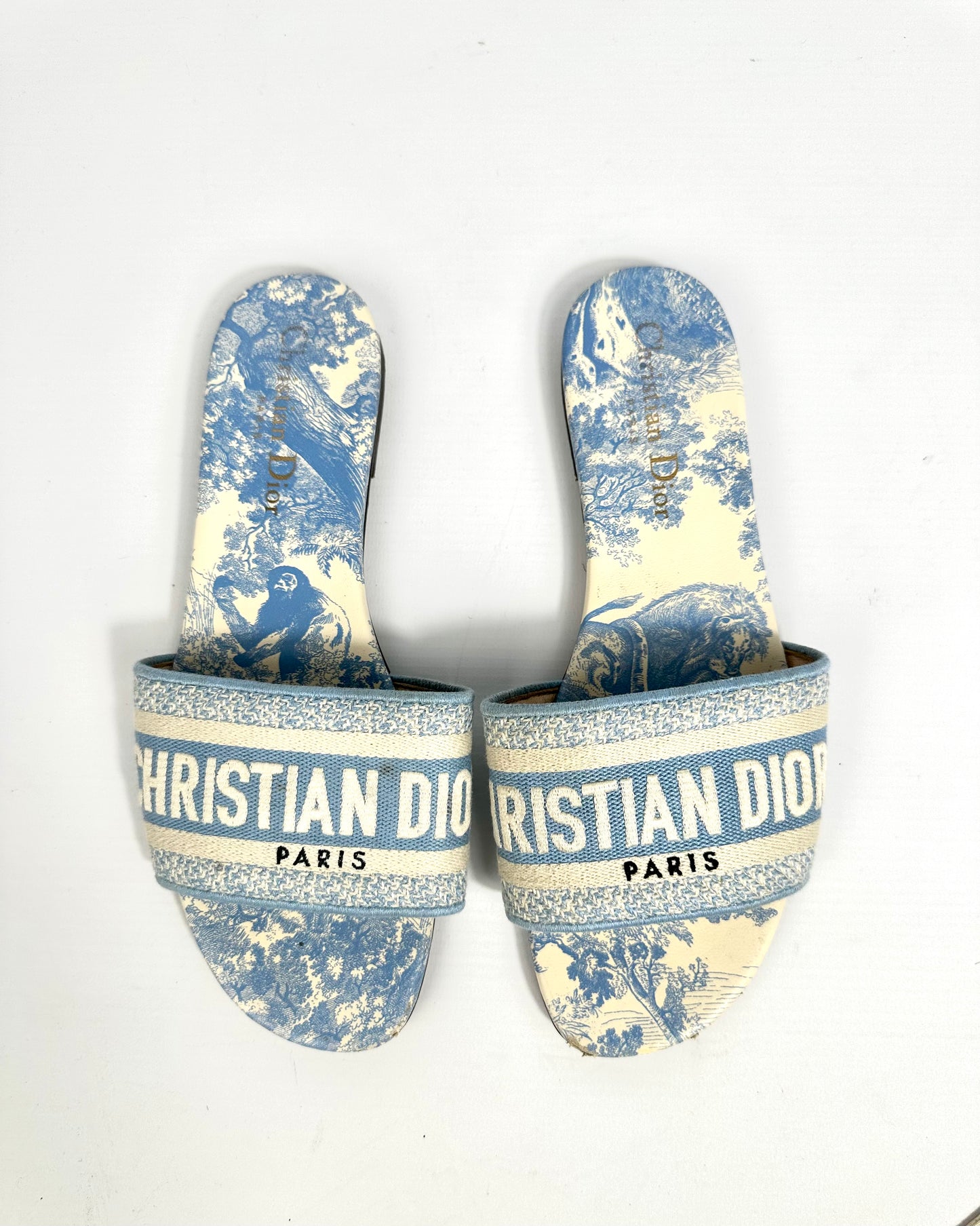 Dior Dway Embroidered Cotton Mules Size 37 Retail Price - 690€