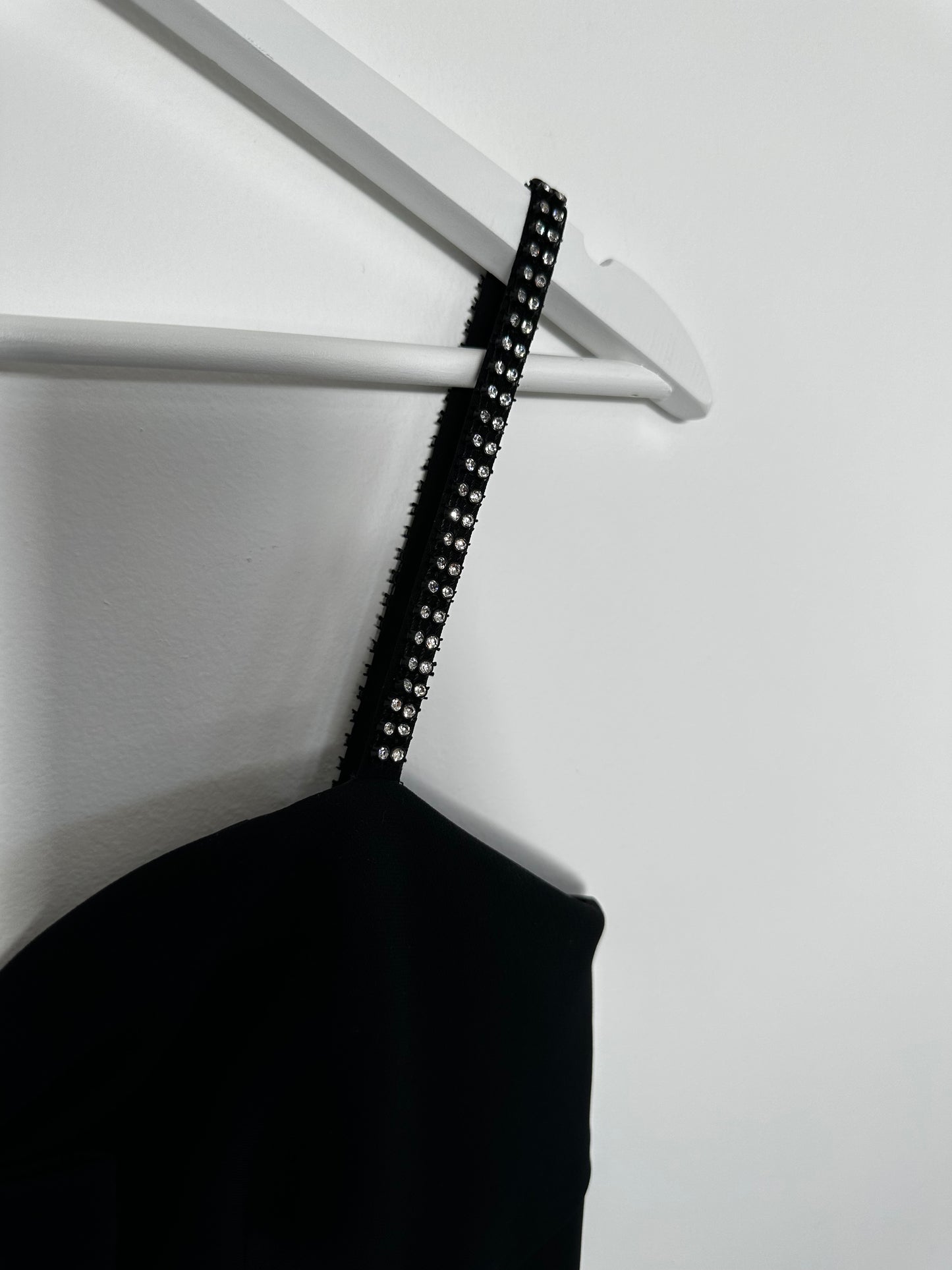 Miu Miu Black Mini Dress With Sequin Straps And Bow Size Italian 38