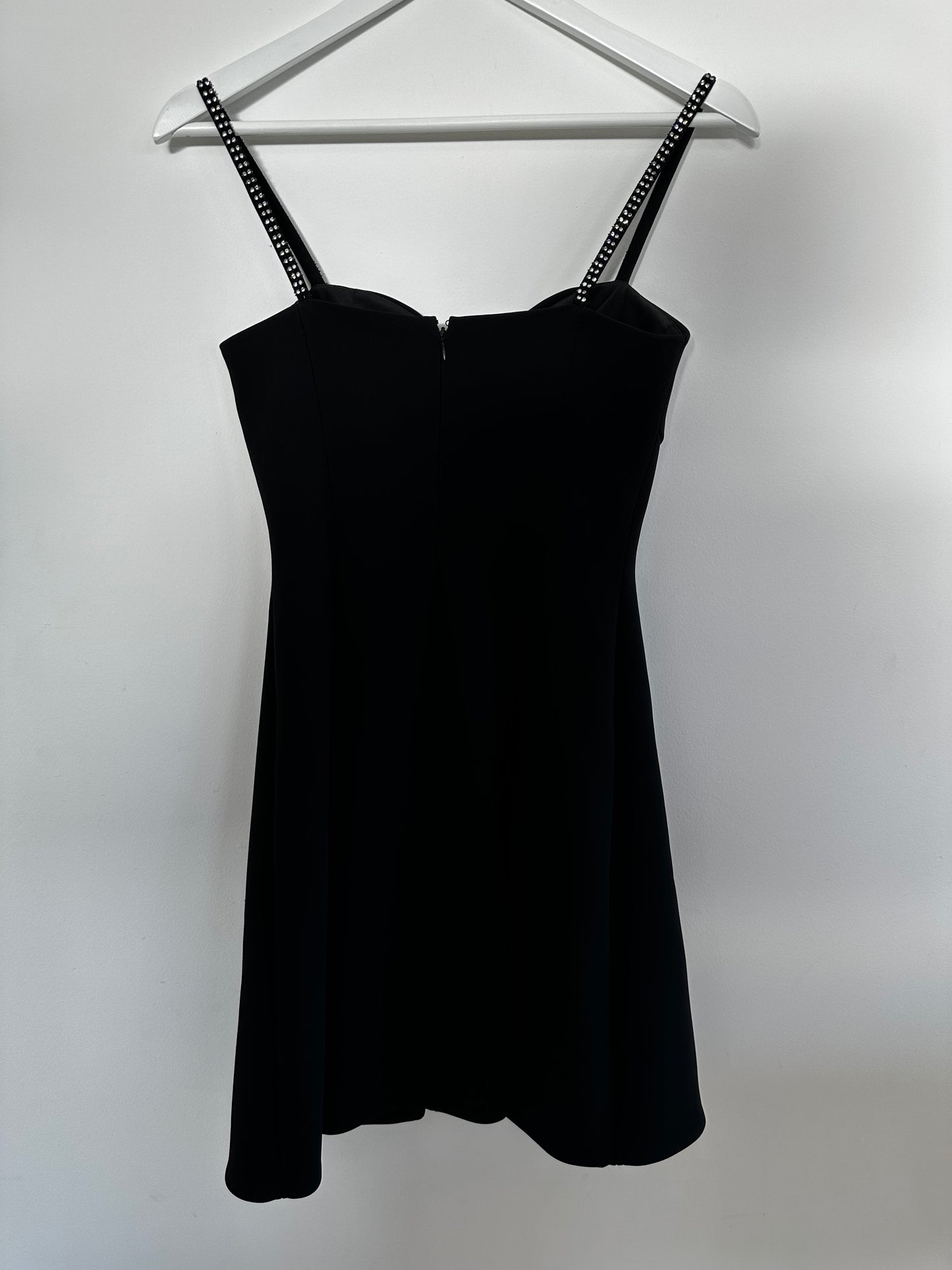Miu Miu Black Mini Dress With Sequin Straps And Bow Size Italian 38