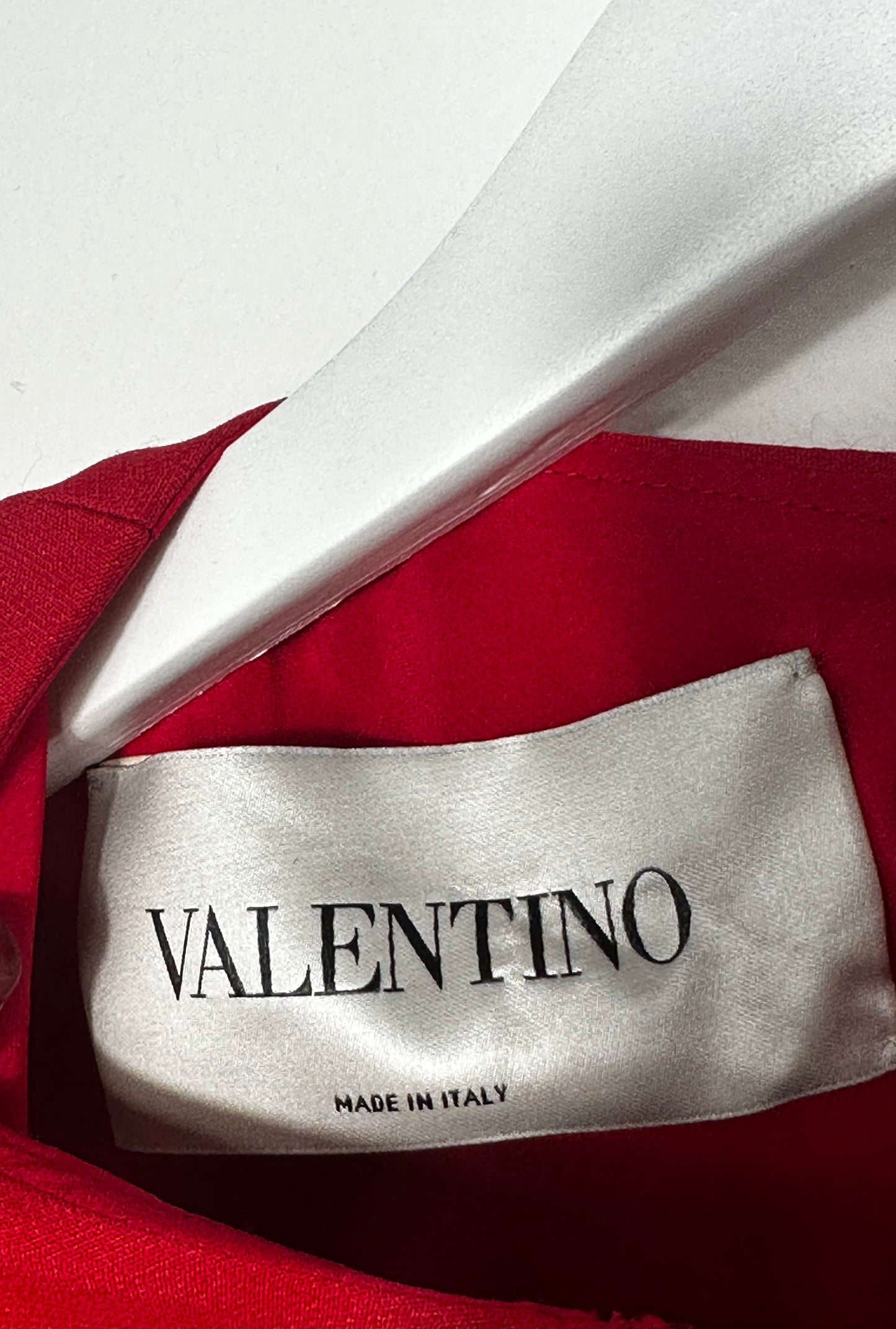 Valentino Garavani Red Silk Crepe Couture Mini Dress With Belt Logo Size Italian 38