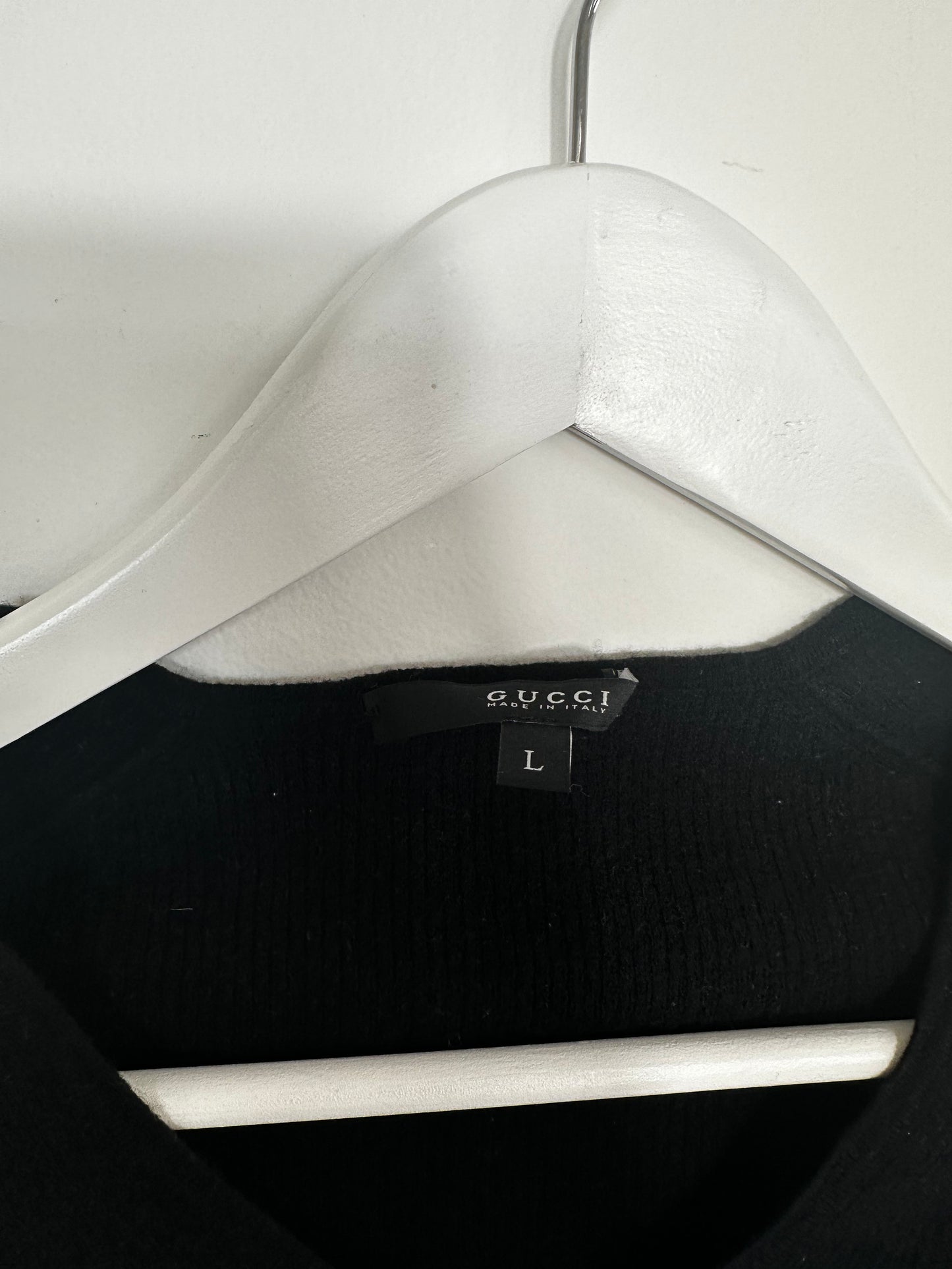 Gucci Wool Black V-neck Sweater Size Large Retail Price 700€