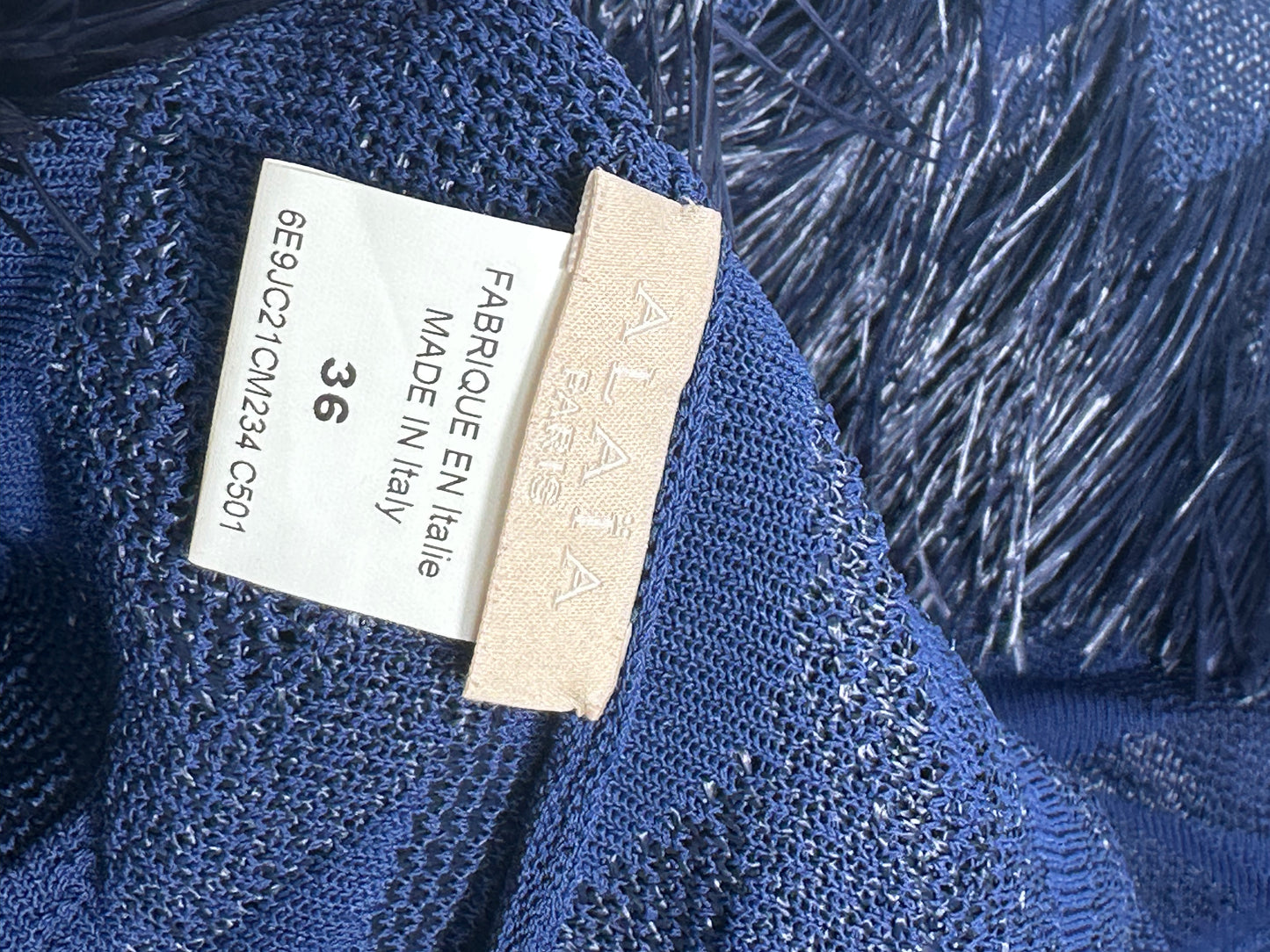 Alaïa Navy Skirt and Crop Top Set Size Small