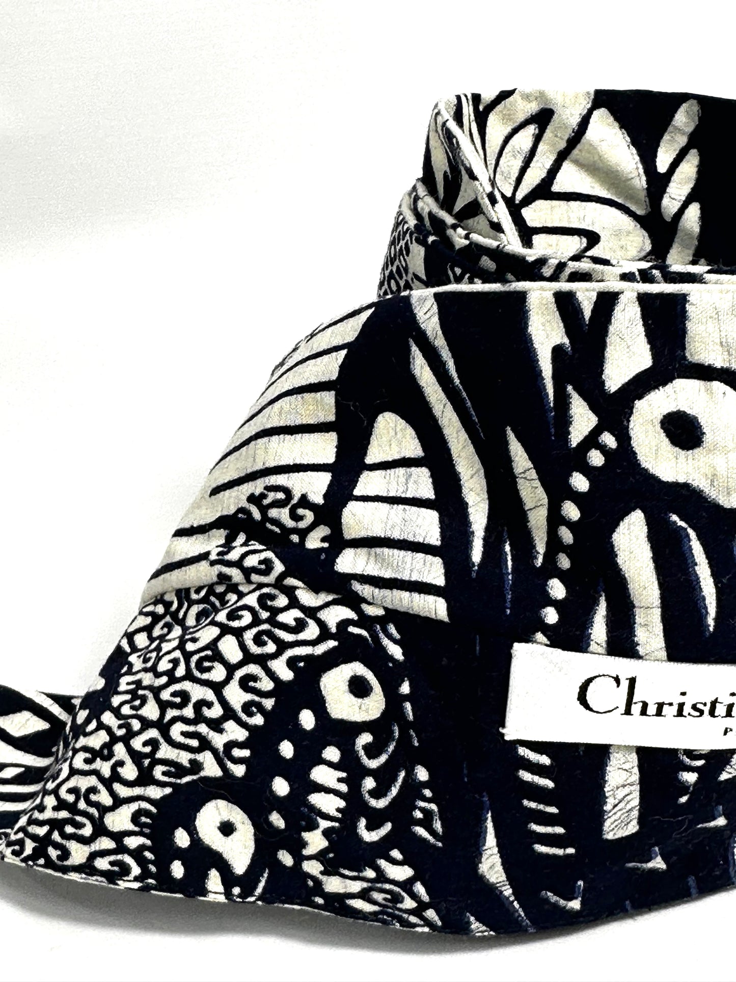 Christian Dior Navy Multi Use Reversible Toile DeJoy Printed Wired Headband/Belt With Dior Pattern