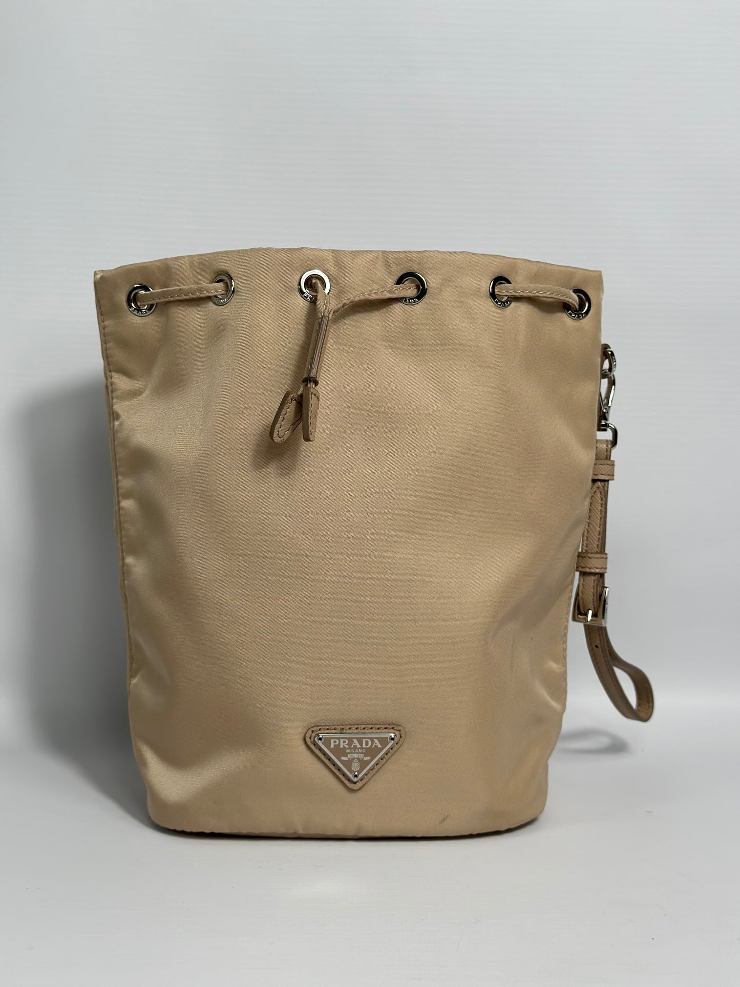 Prada Re-Nylon Desert Beige Bag With Silver Hardware Retail Price - 530€
