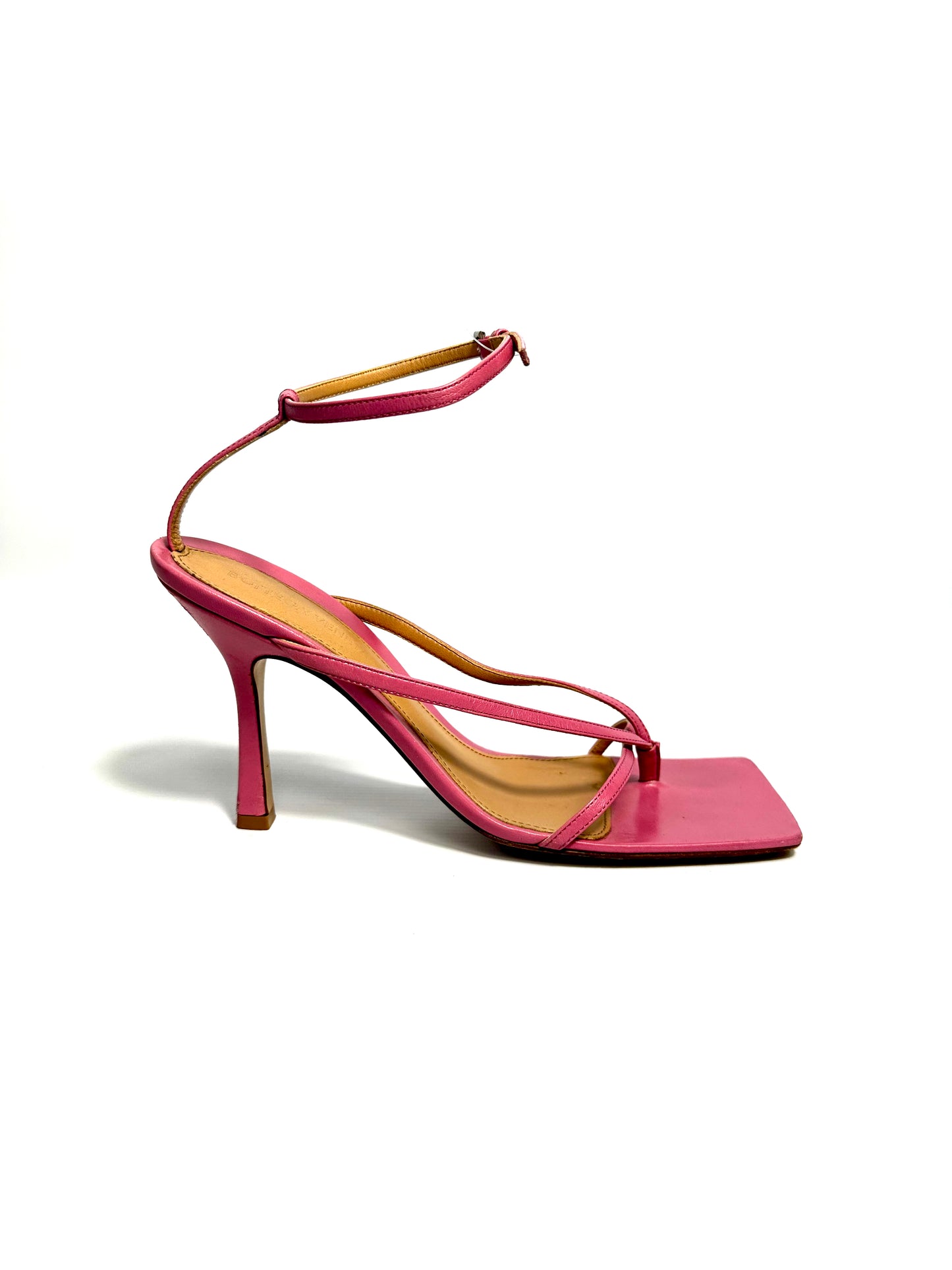 Bottega Veneta Pink Stretch Heeled Sandals Size Europe 40 - Retail Price 950€