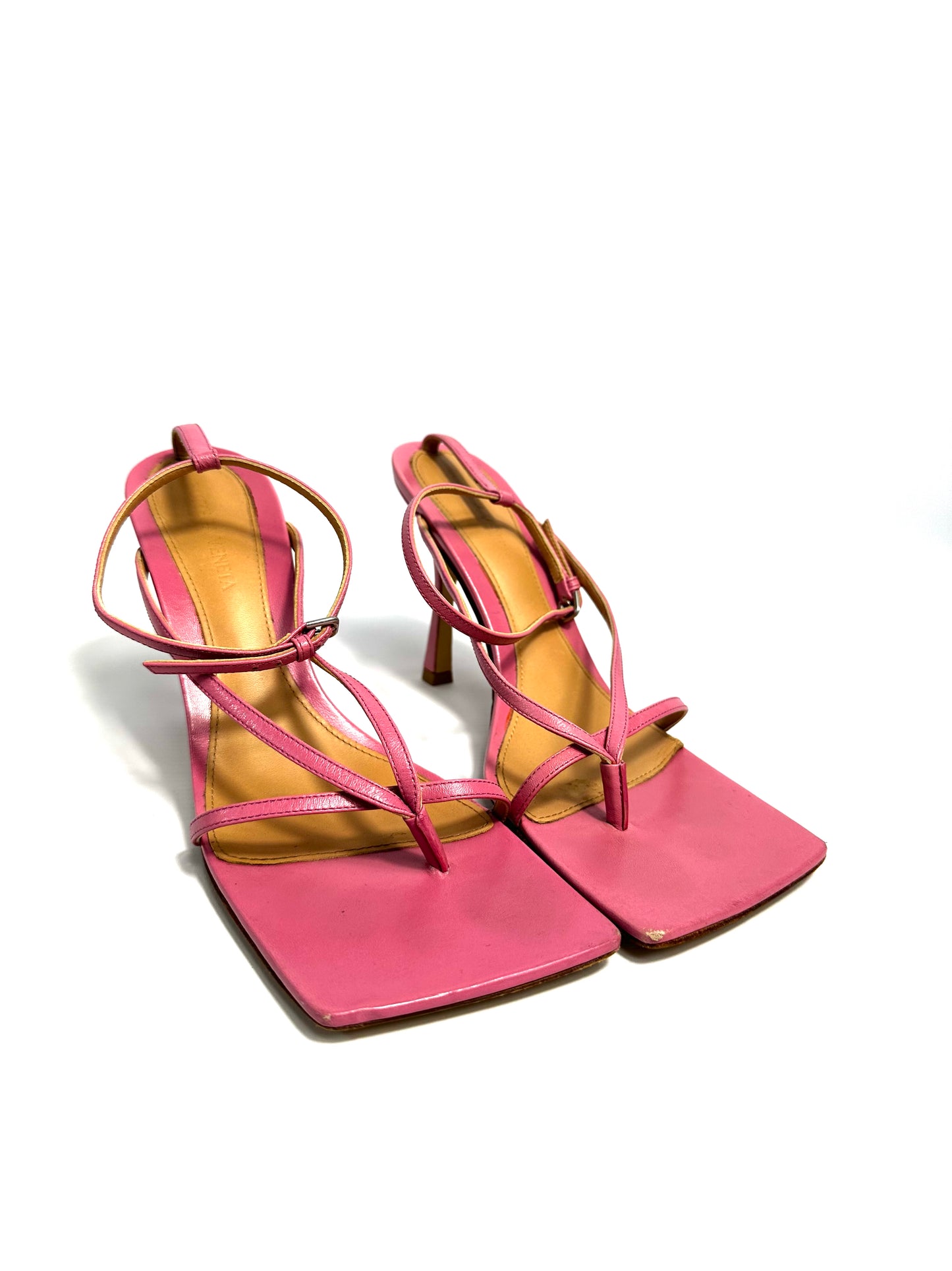 Bottega Veneta Pink Stretch Heeled Sandals Size Europe 40 - Retail Price 950€