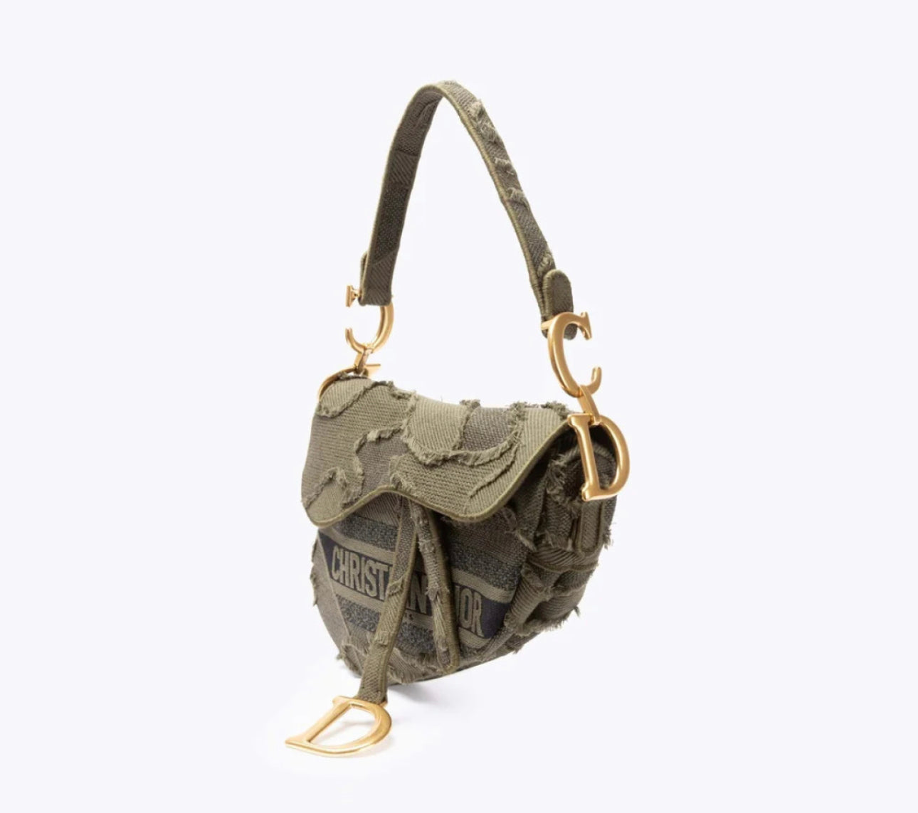Dior Saddle Green 'Camouflage' Bag With Gold Hardware Retail Price - 3,800€