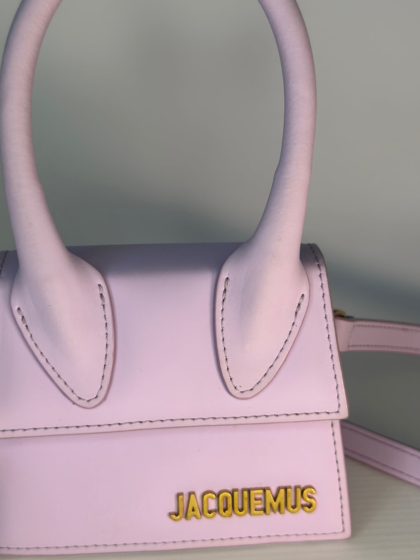 Jacquemues Lilac Leather Le Chiquito Bag Gold Hardware