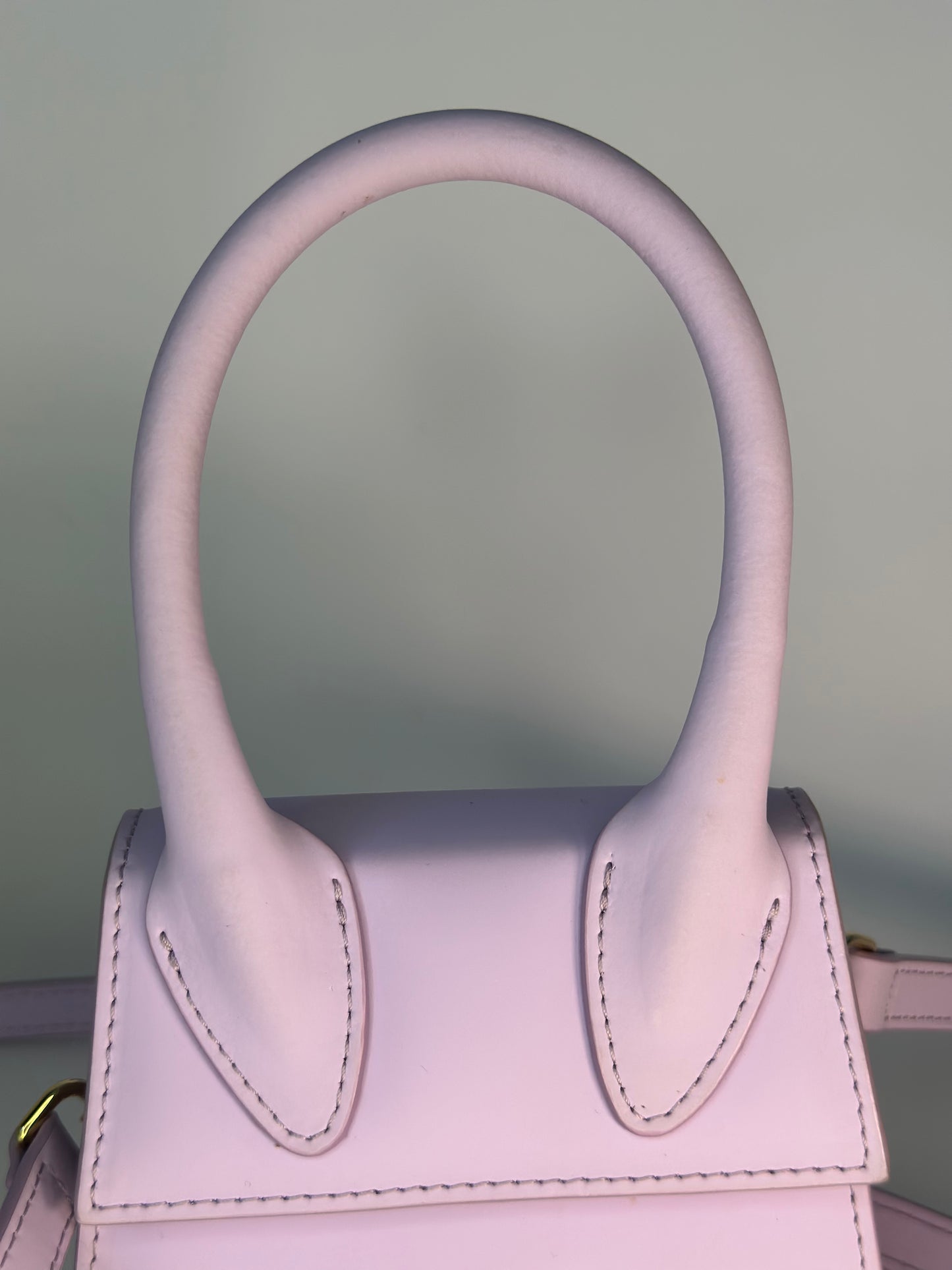 Jacquemues Lilac Leather Le Chiquito Bag Gold Hardware