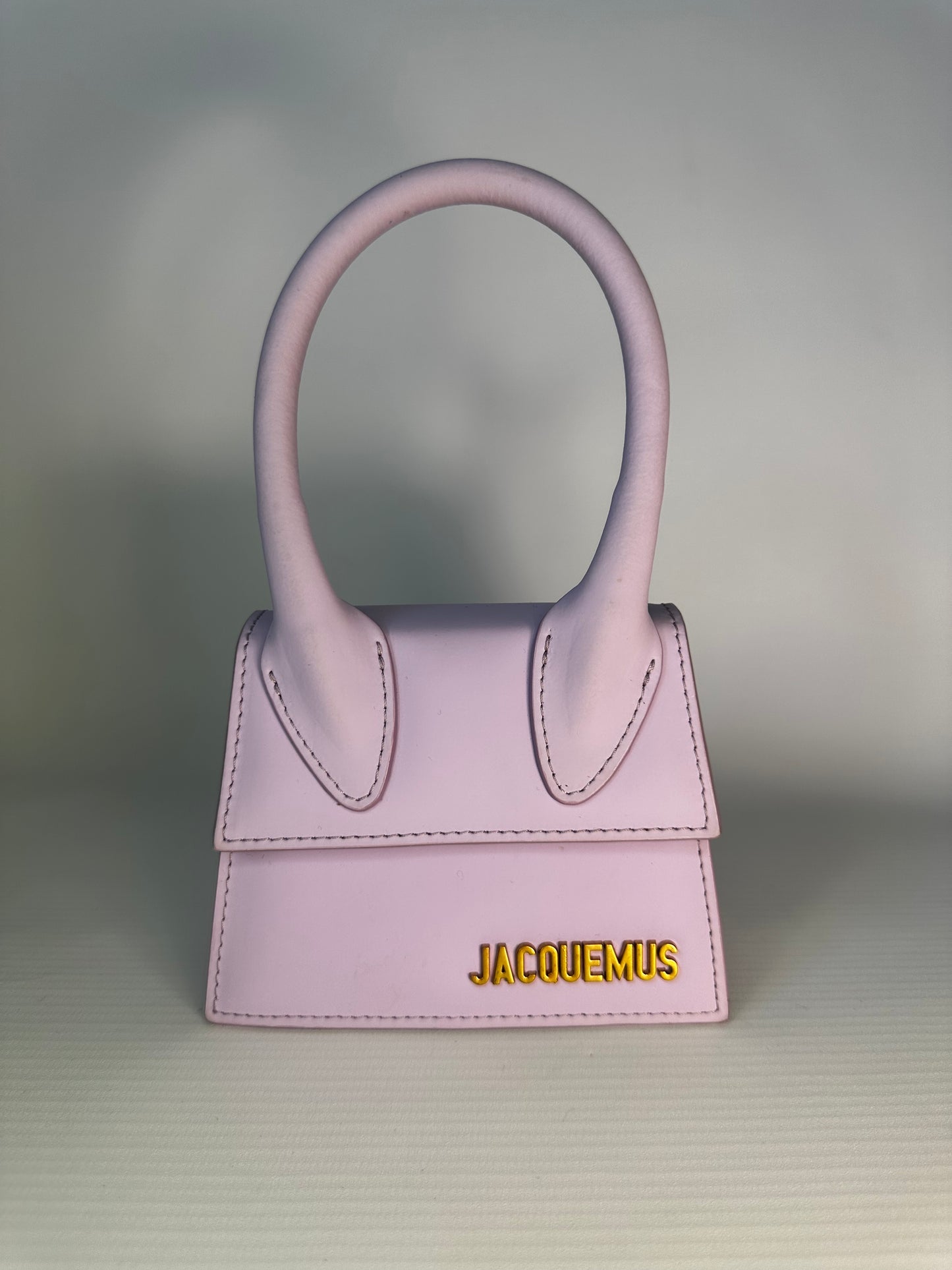 Jacquemues Lilac Leather Le Chiquito Bag Gold Hardware