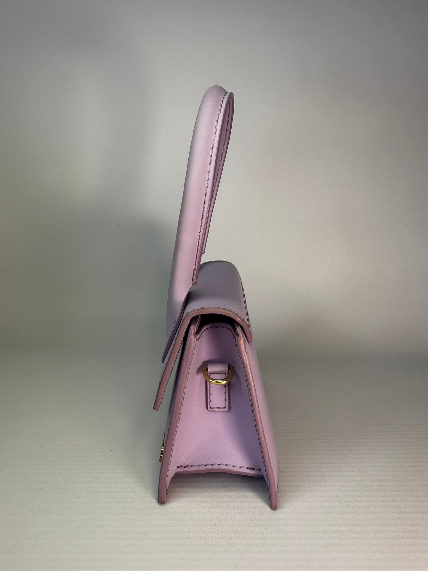 Jacquemues Lilac Leather Le Chiquito Bag Gold Hardware
