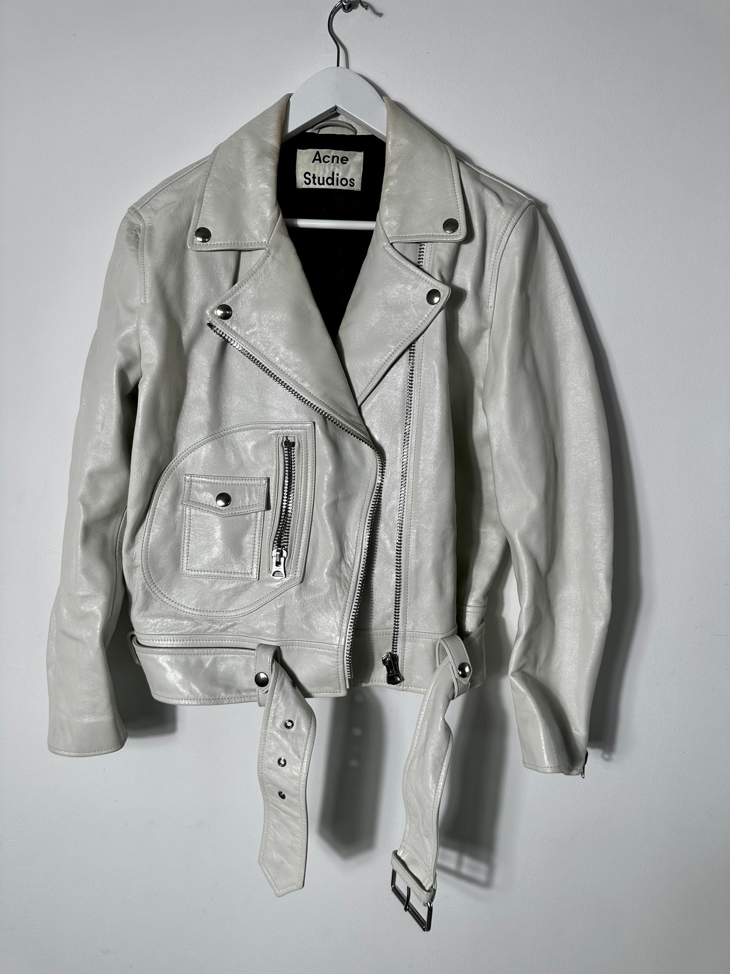 Acne Studios Off-White Biker Jacket Size Small Oversized