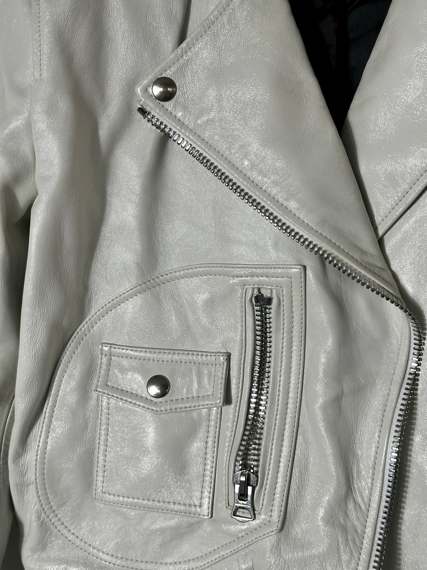 Acne Studios Off-White Biker Jacket Size Small Oversized
