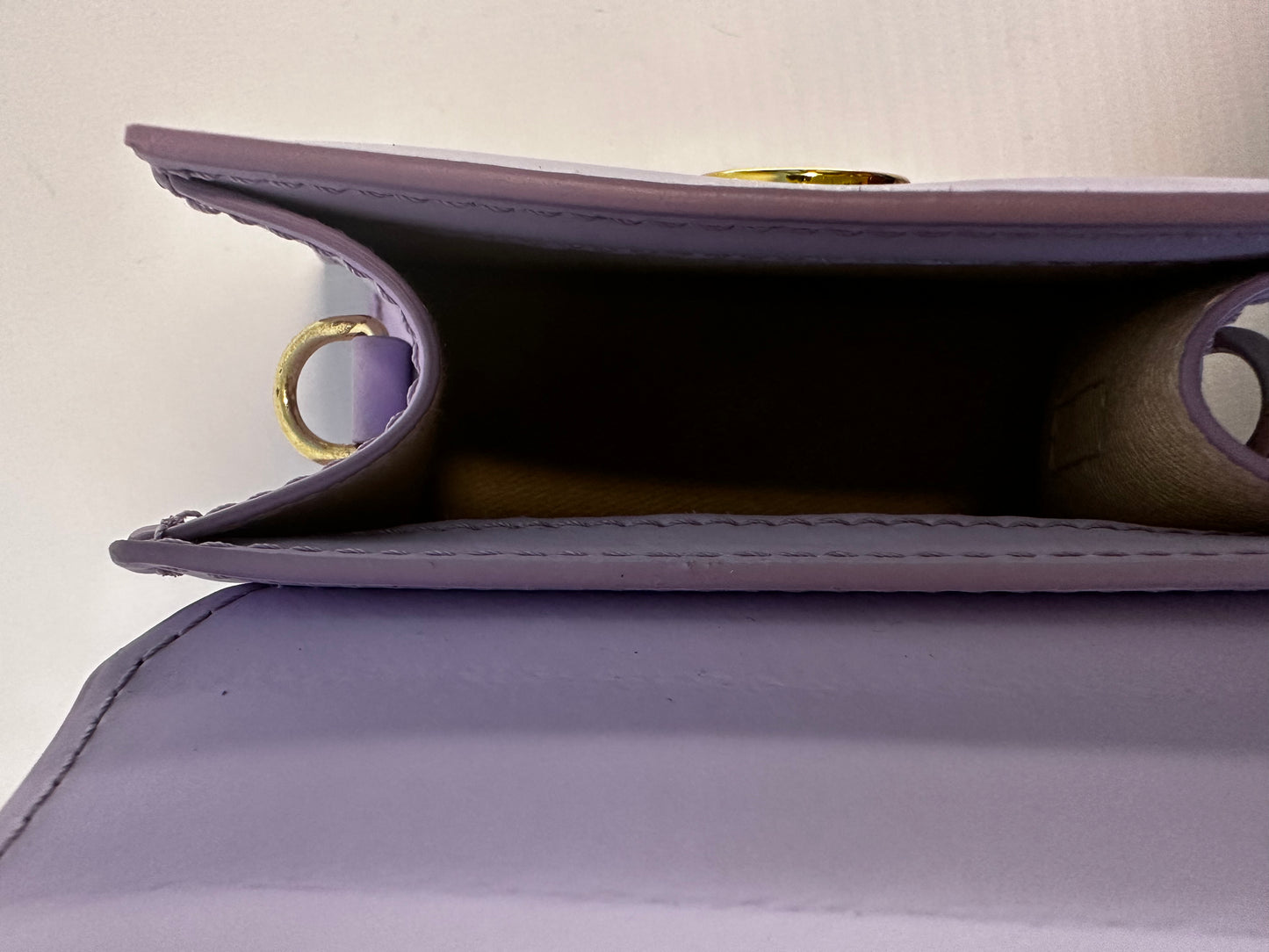 Jacquemues Lilac Leather Le Chiquito Bag Gold Hardware
