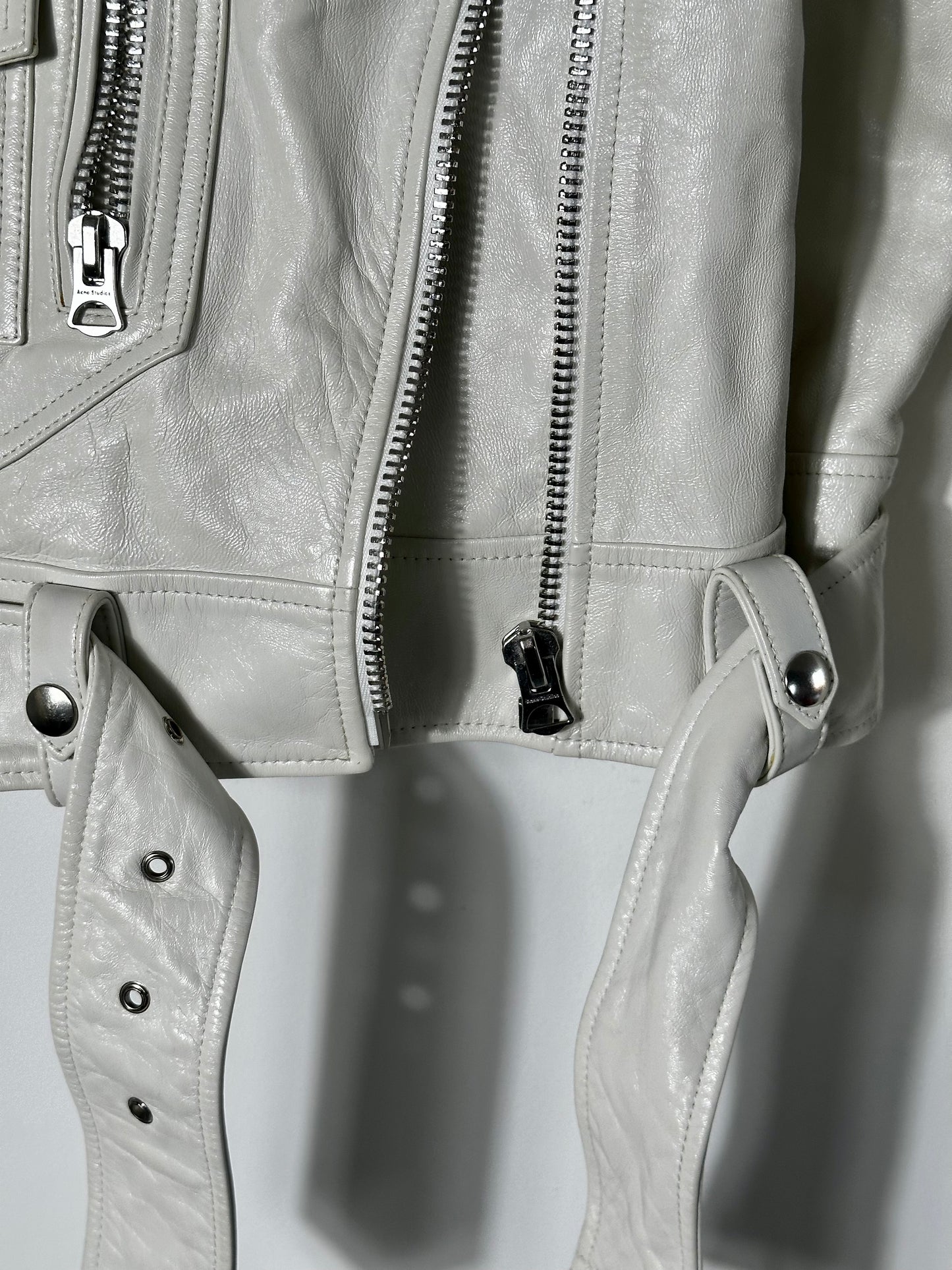 Acne Studios Off-White Biker Jacket Size Small Oversized