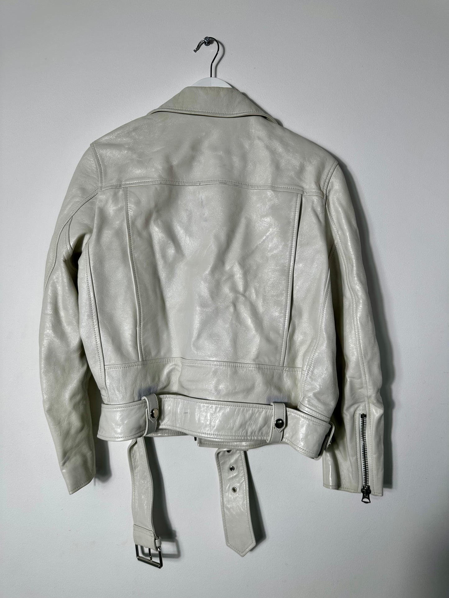 Acne Studios Off-White Biker Jacket Size Small Oversized