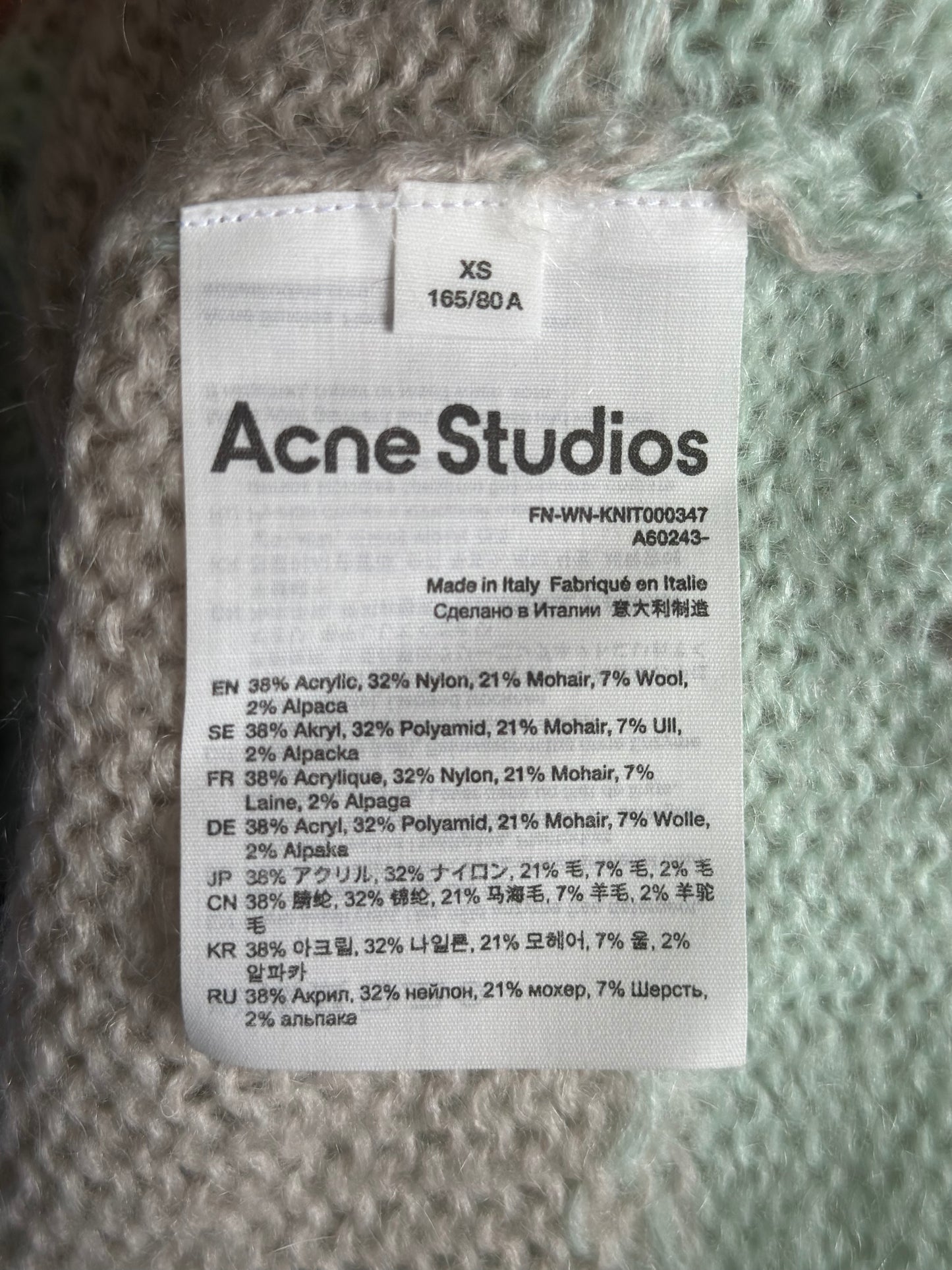 Acne Studios Grey & Green Wool-Alpaca Sweater