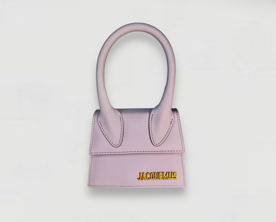 Jacquemues Lilac Leather Le Chiquito Bag Gold Hardware