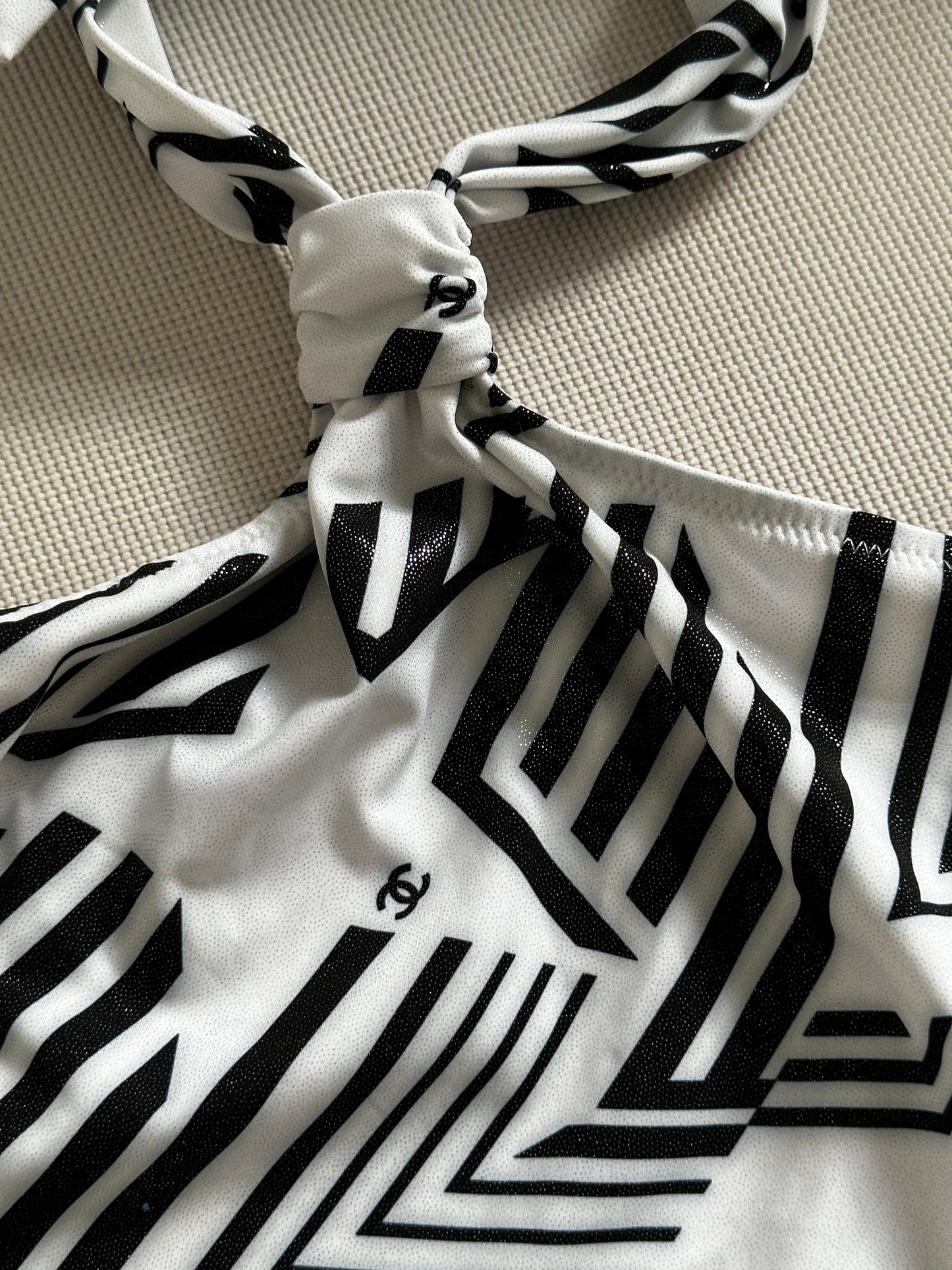 Chanel Coco Beach 2023 Swimsuit With Logo And Open Back Size M